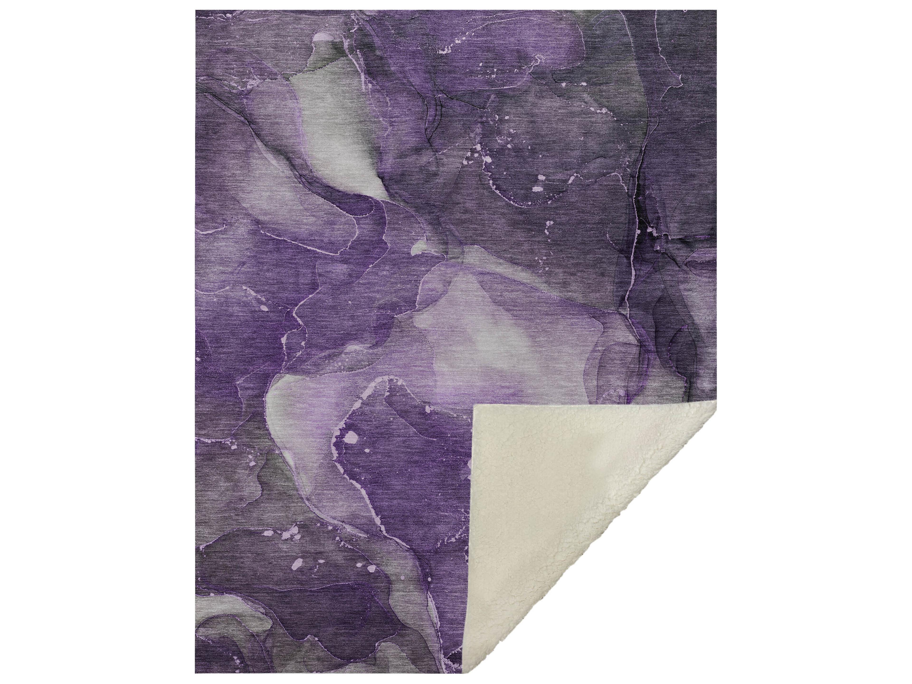 Dalyn Sherpa Purple Polyester Throw