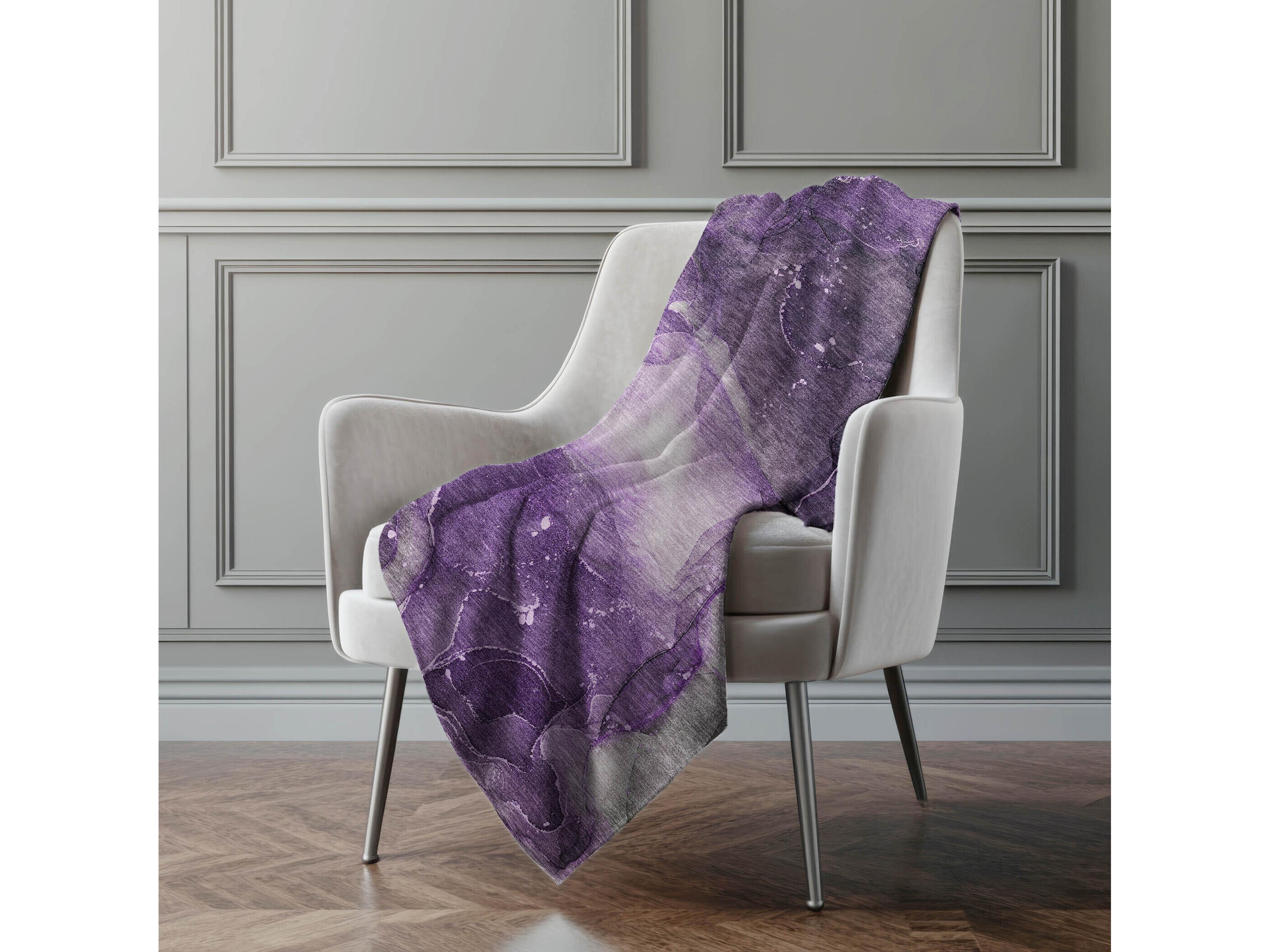 Dalyn Sherpa Purple Polyester Throw