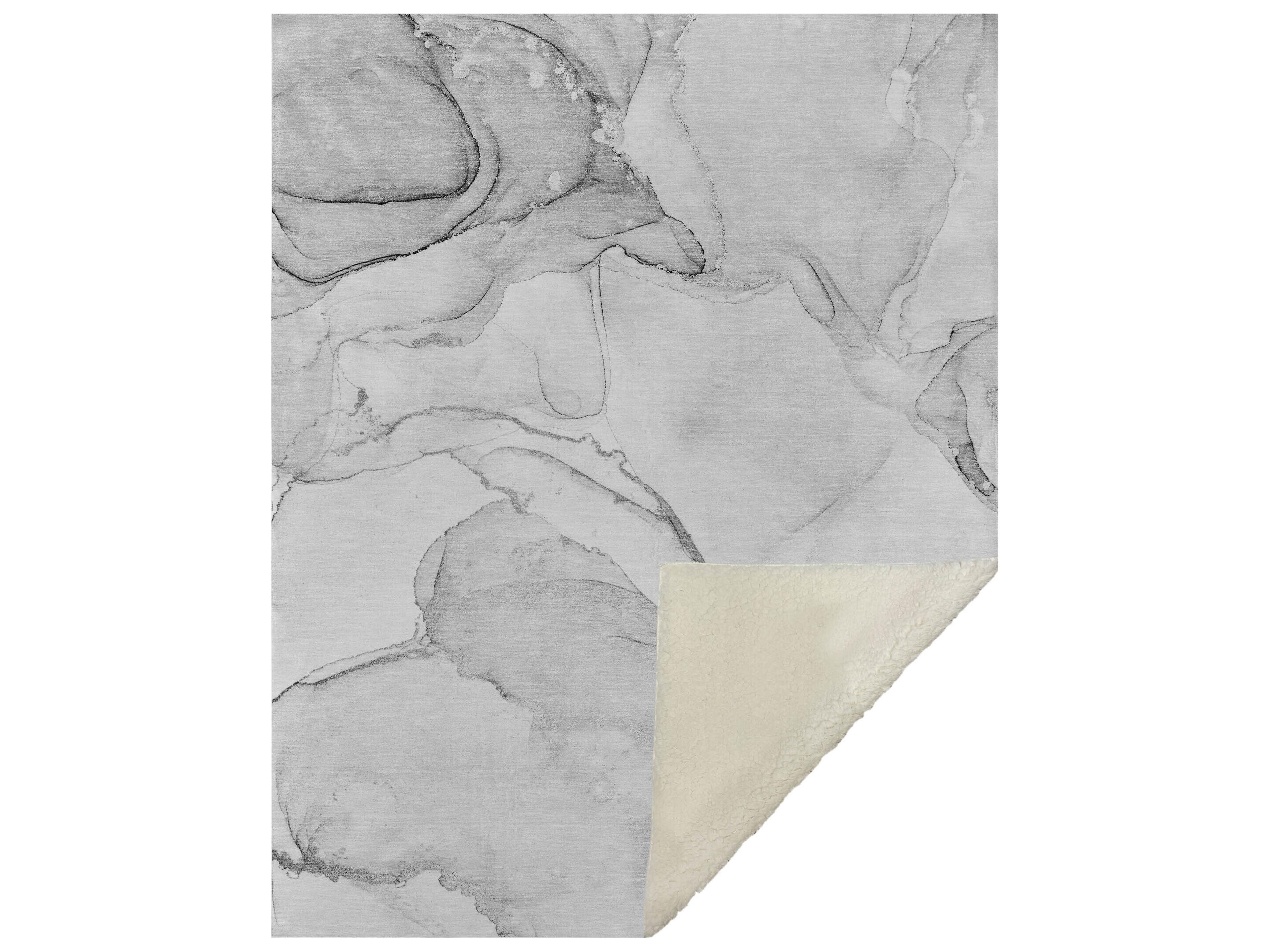 Sherpa Gray Polyester Throw