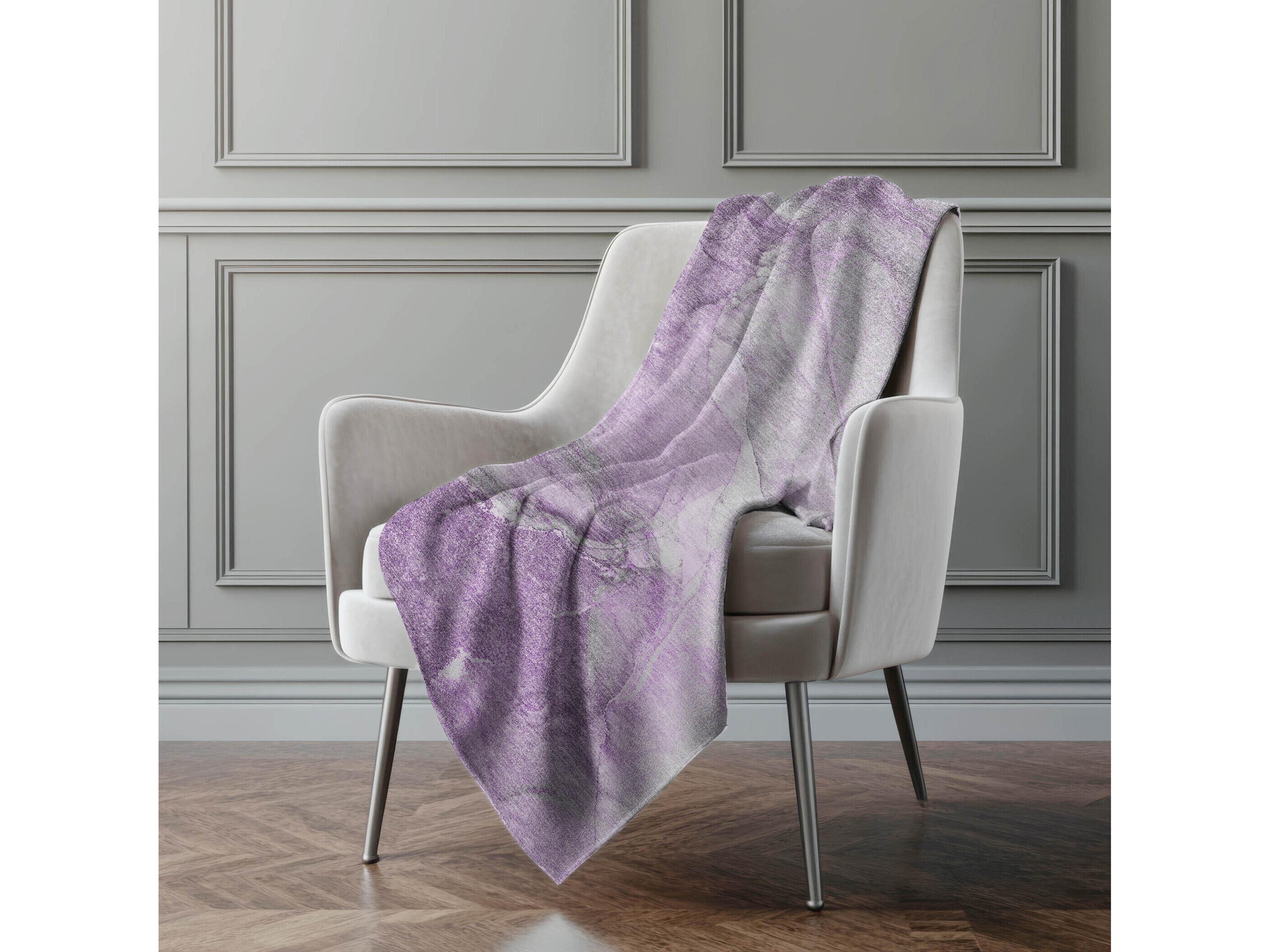Dalyn Sherpa Purple Polyester Throw