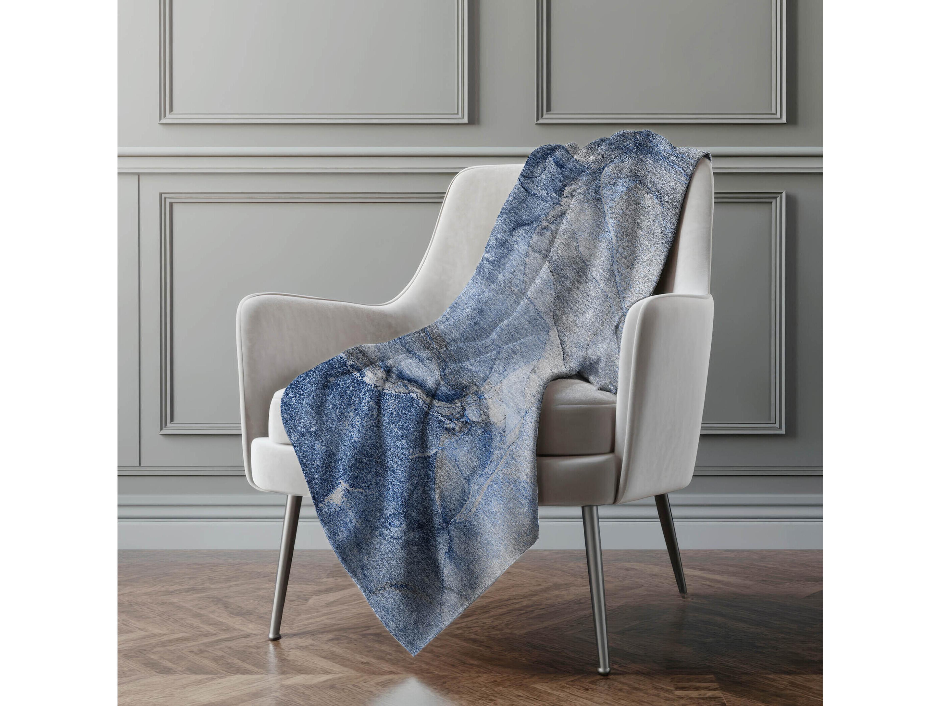 Dalyn Sherpa Blue Polyester Throw