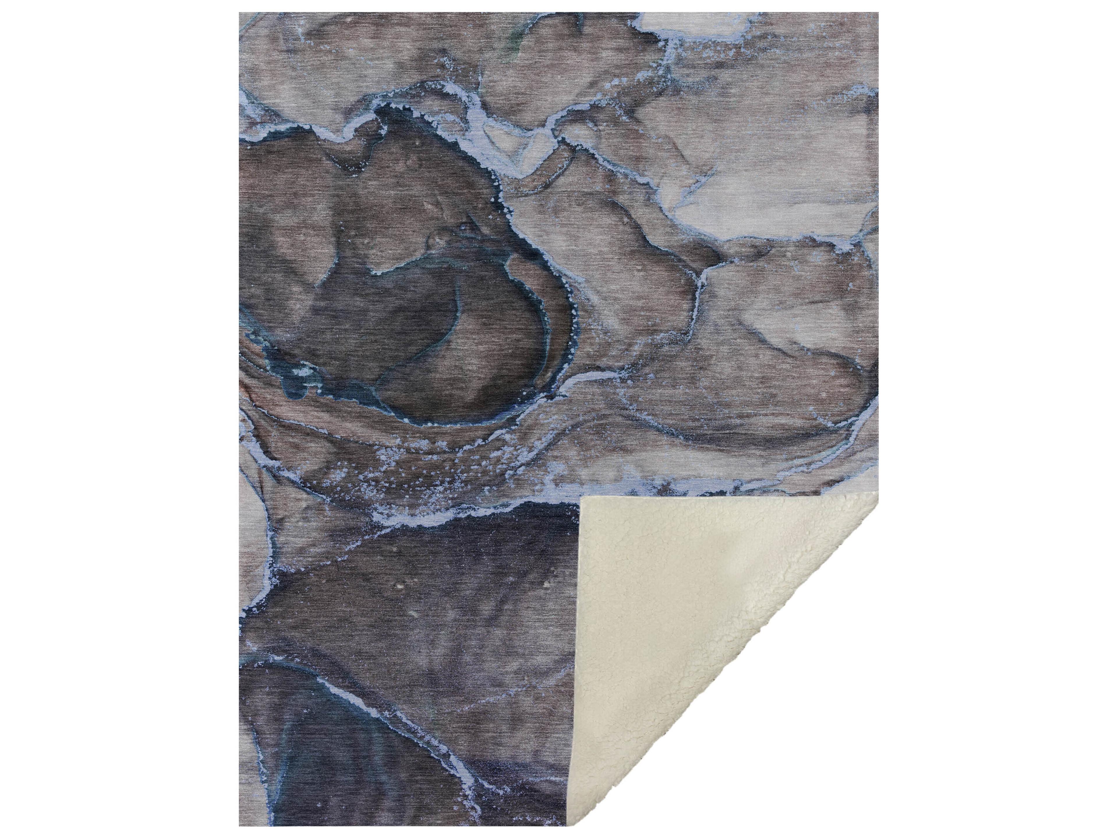 Sherpa Blue Polyester Throw