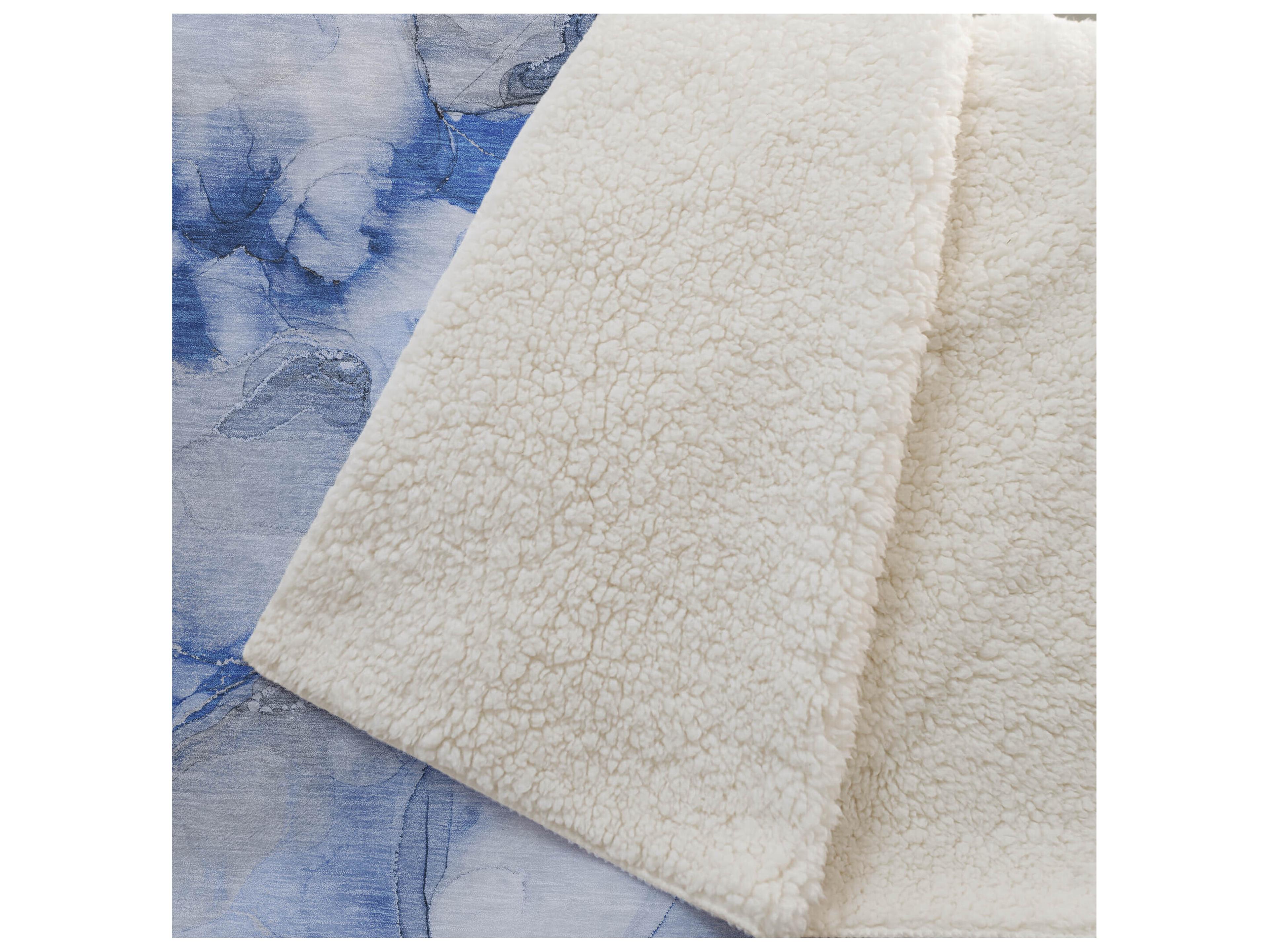 Dalyn Sherpa Blue Polyester Throw