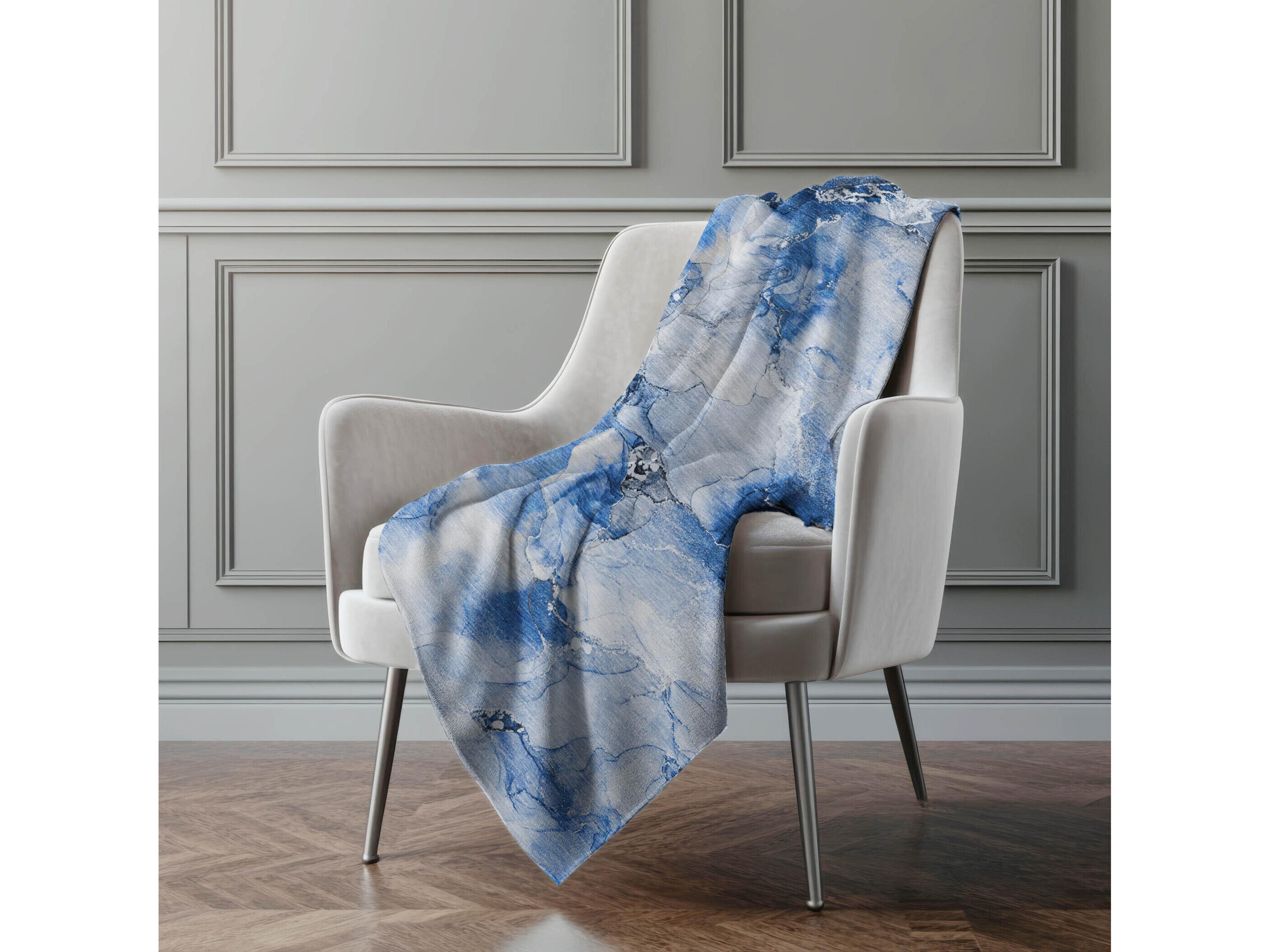 Dalyn Sherpa Blue Polyester Throw