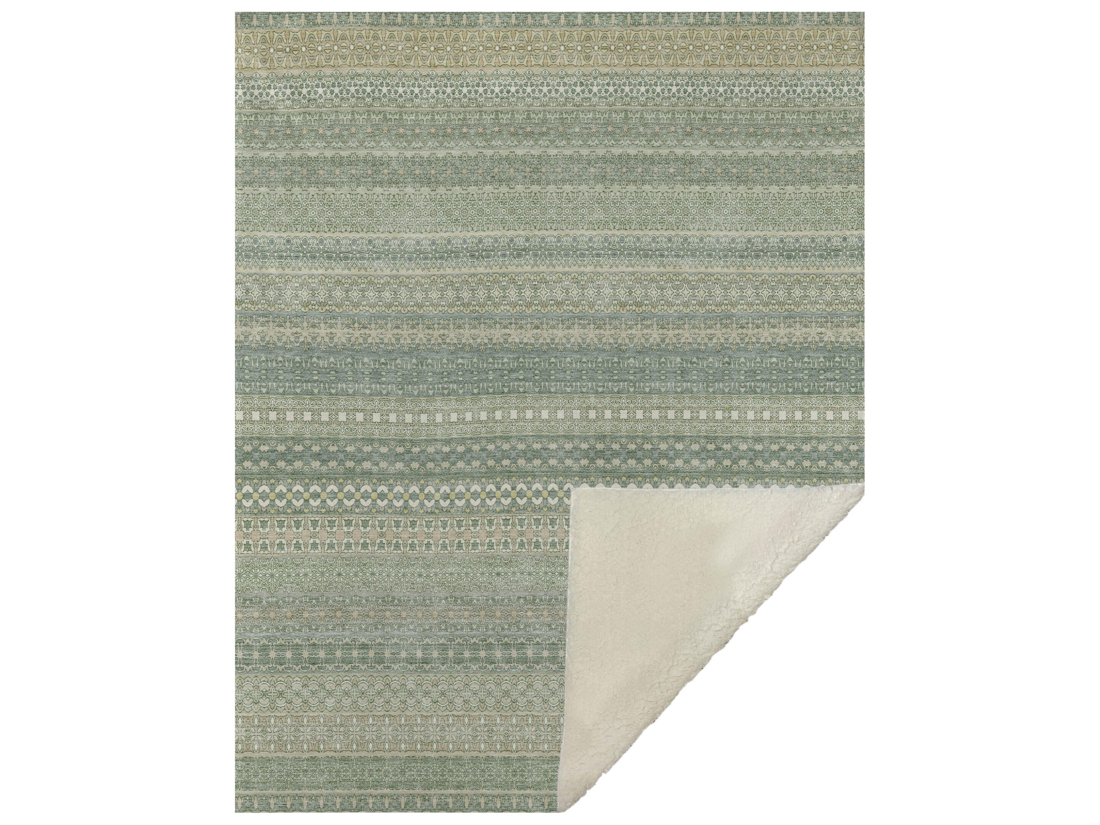 Sherpa Green Polyester Throw