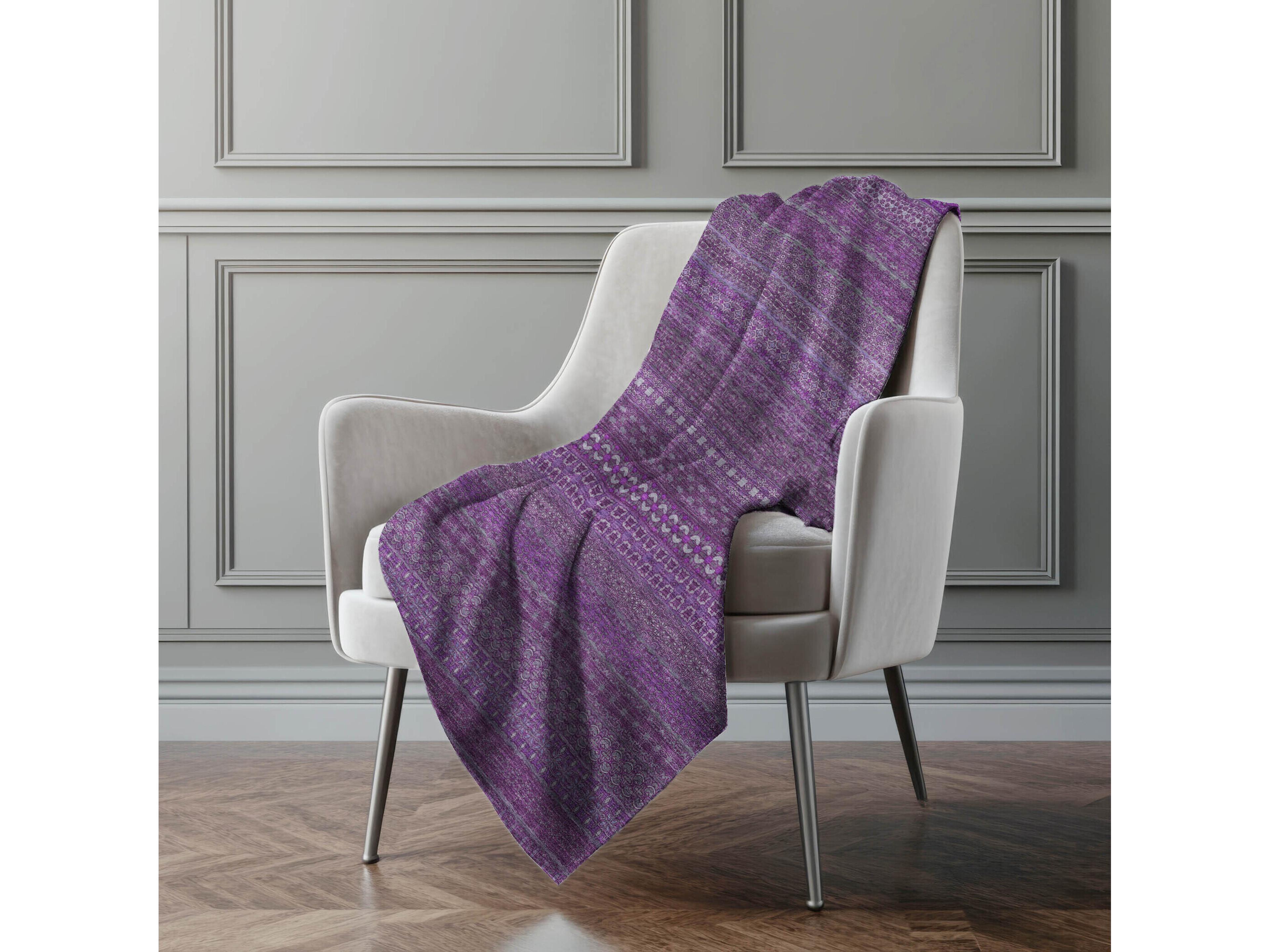 Dalyn Sherpa Purple Polyester Throw