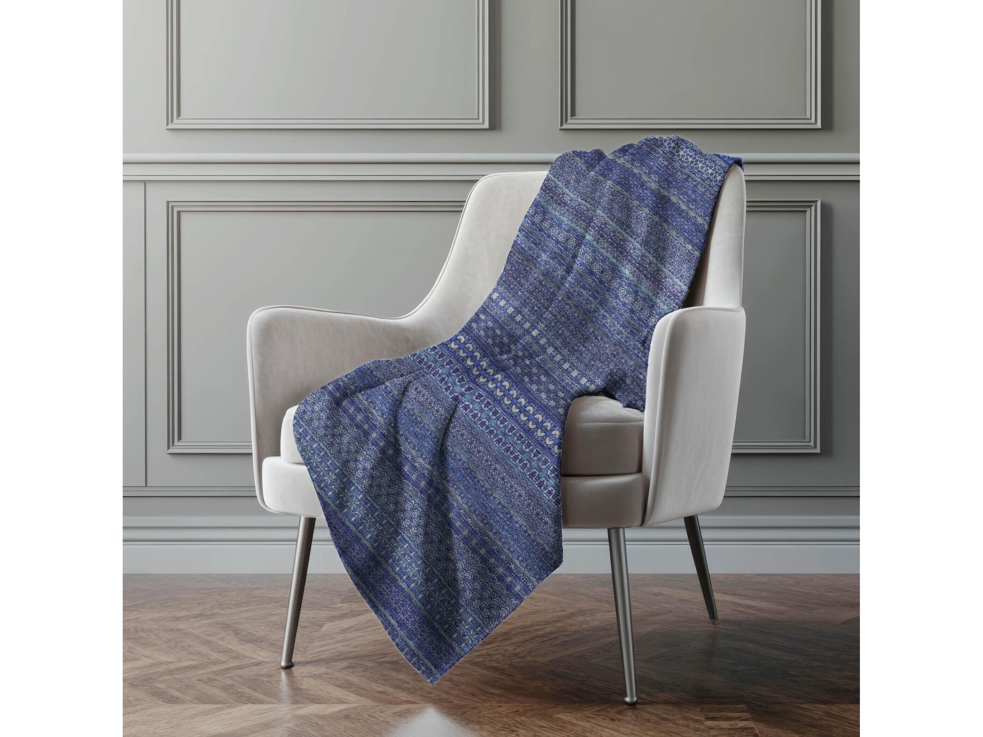 Dalyn Sherpa Blue Polyester Throw