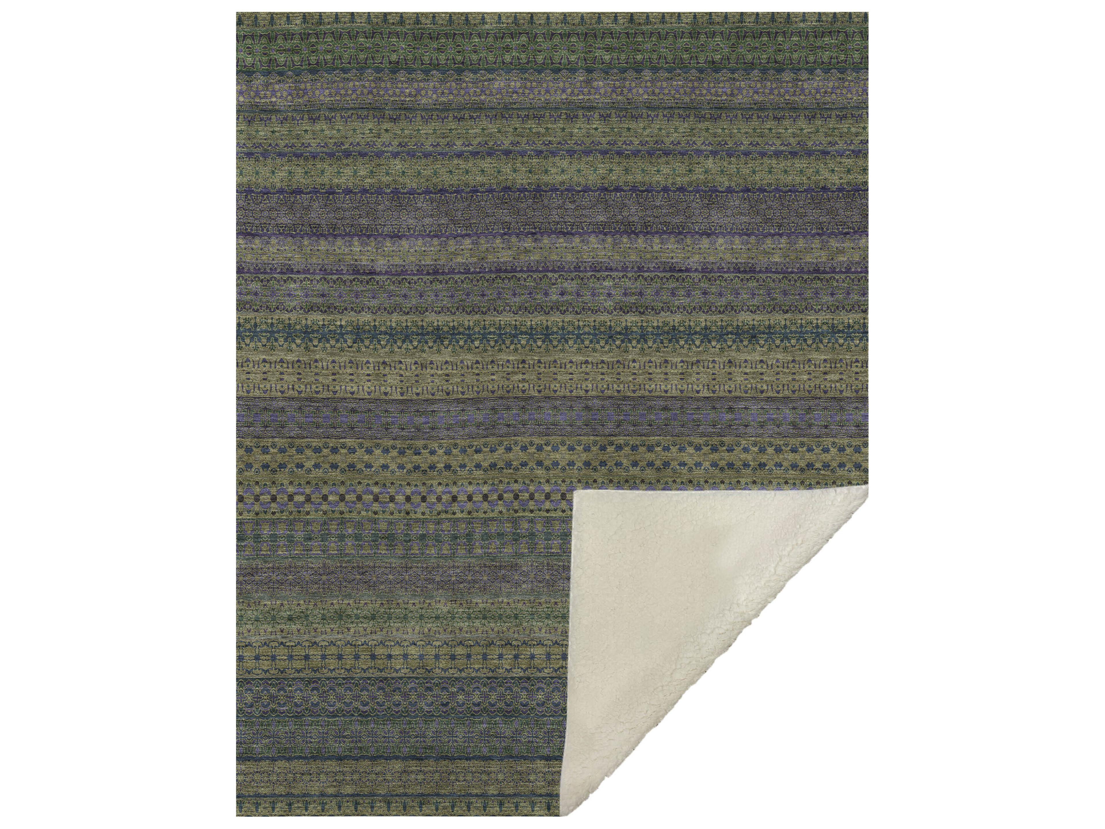 Dalyn Sherpa Green Polyester Throw