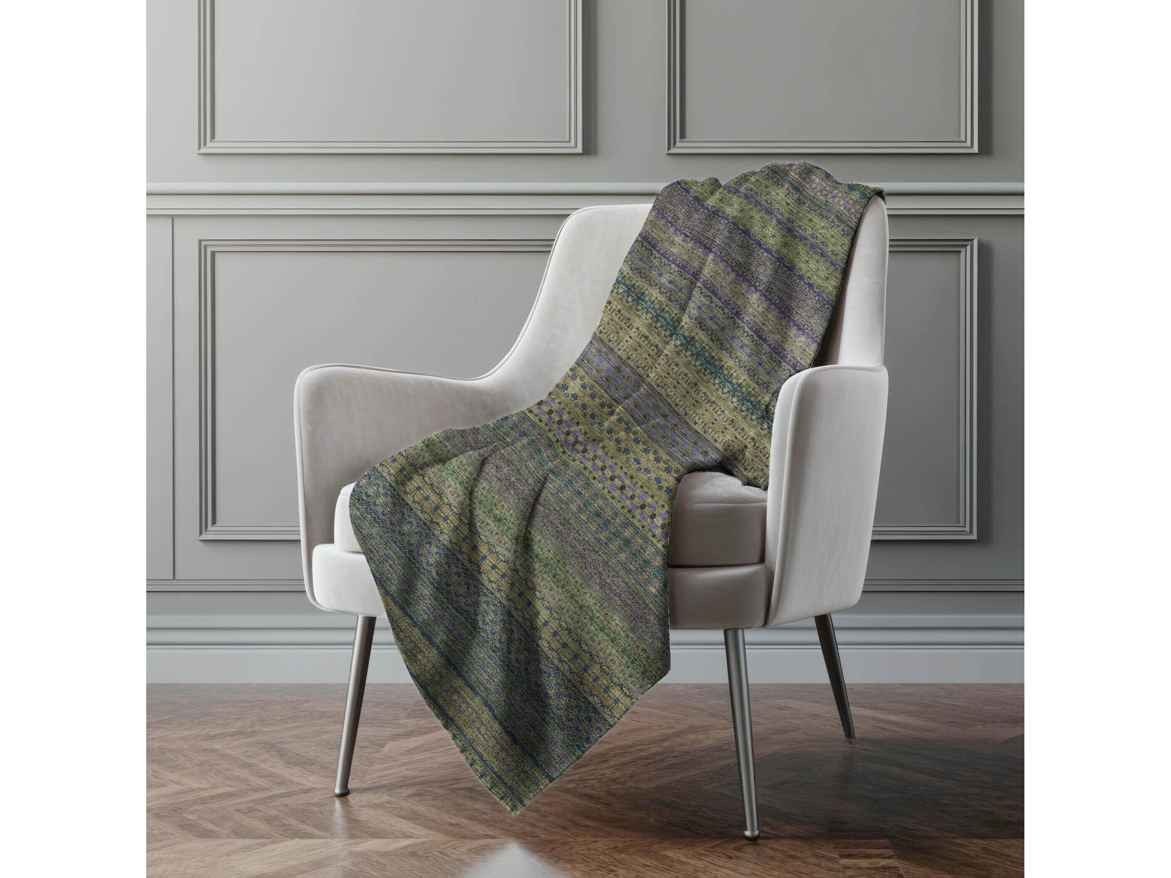 Dalyn Sherpa Green Polyester Throw