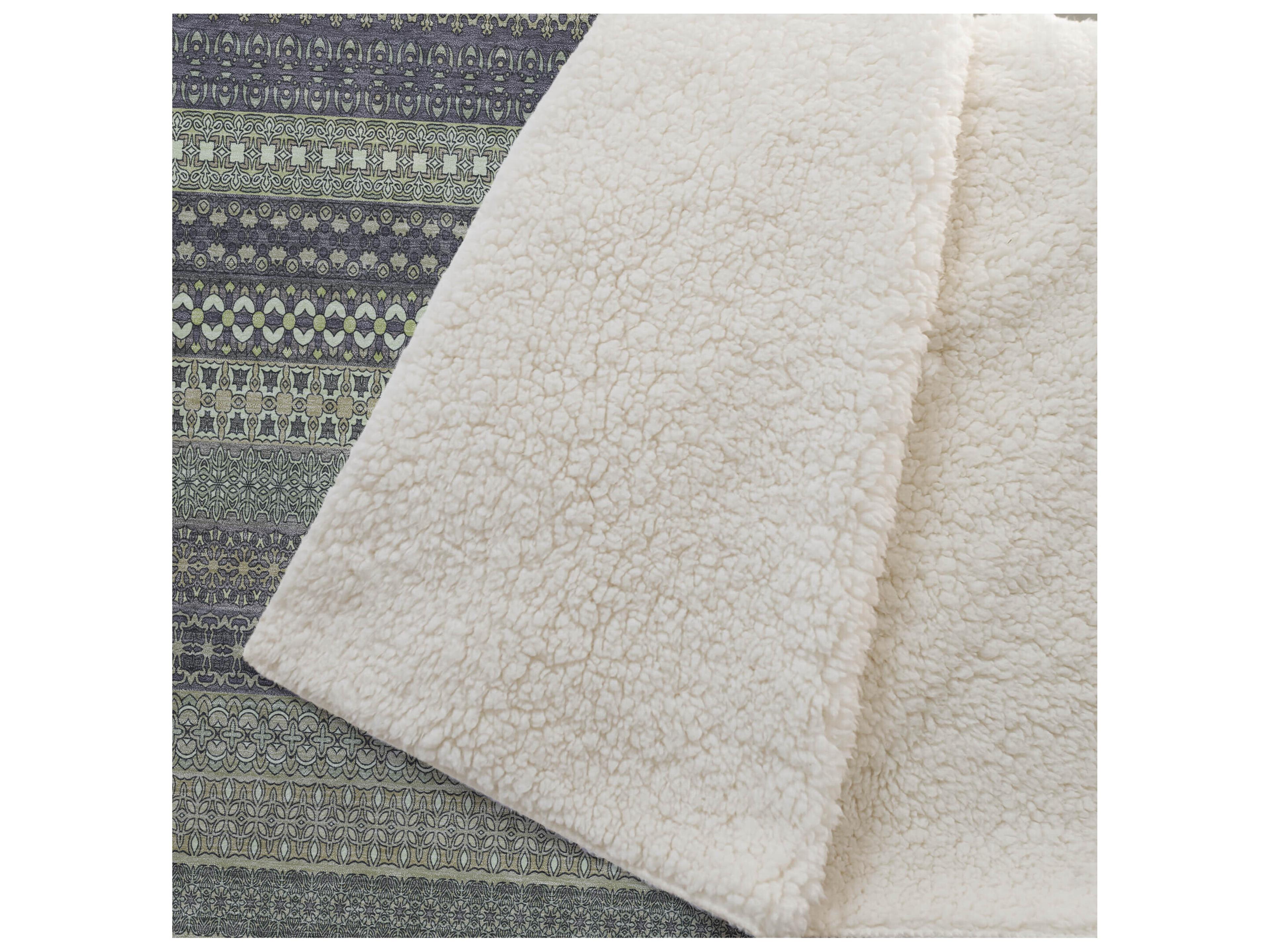 Dalyn Sherpa Green Polyester Throw