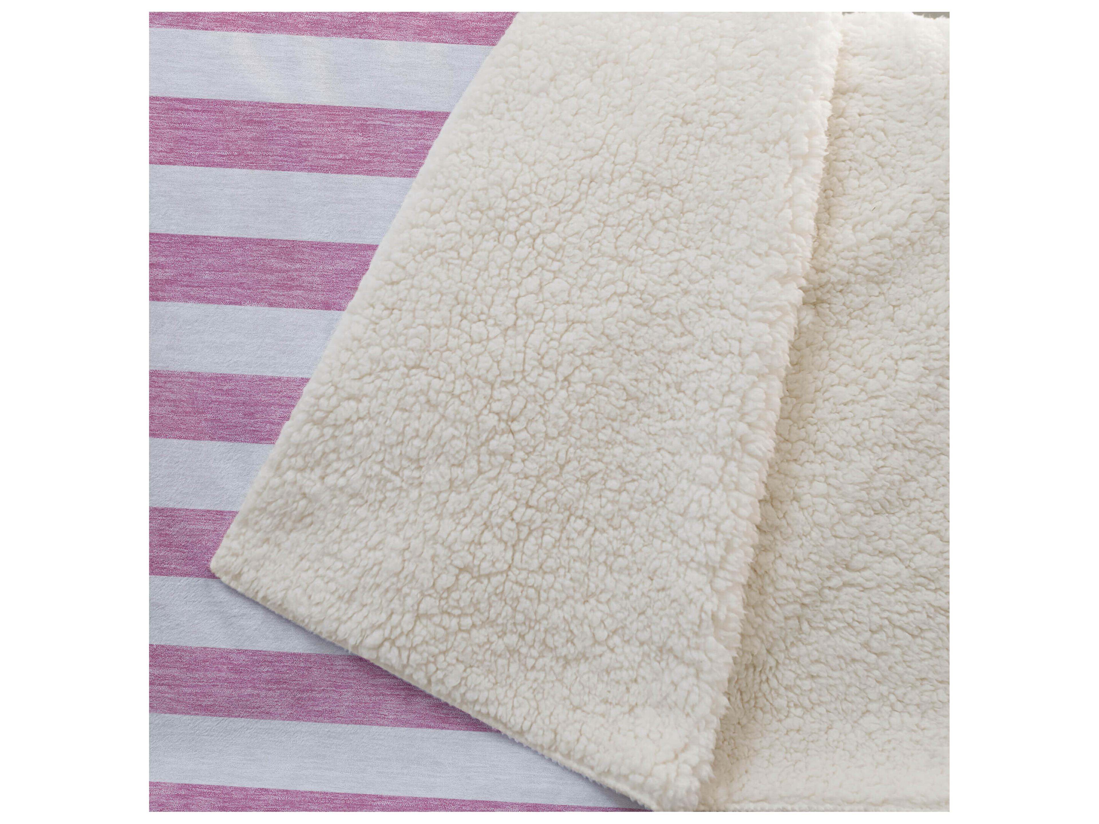 Dalyn Sherpa Pink Polyester Throw