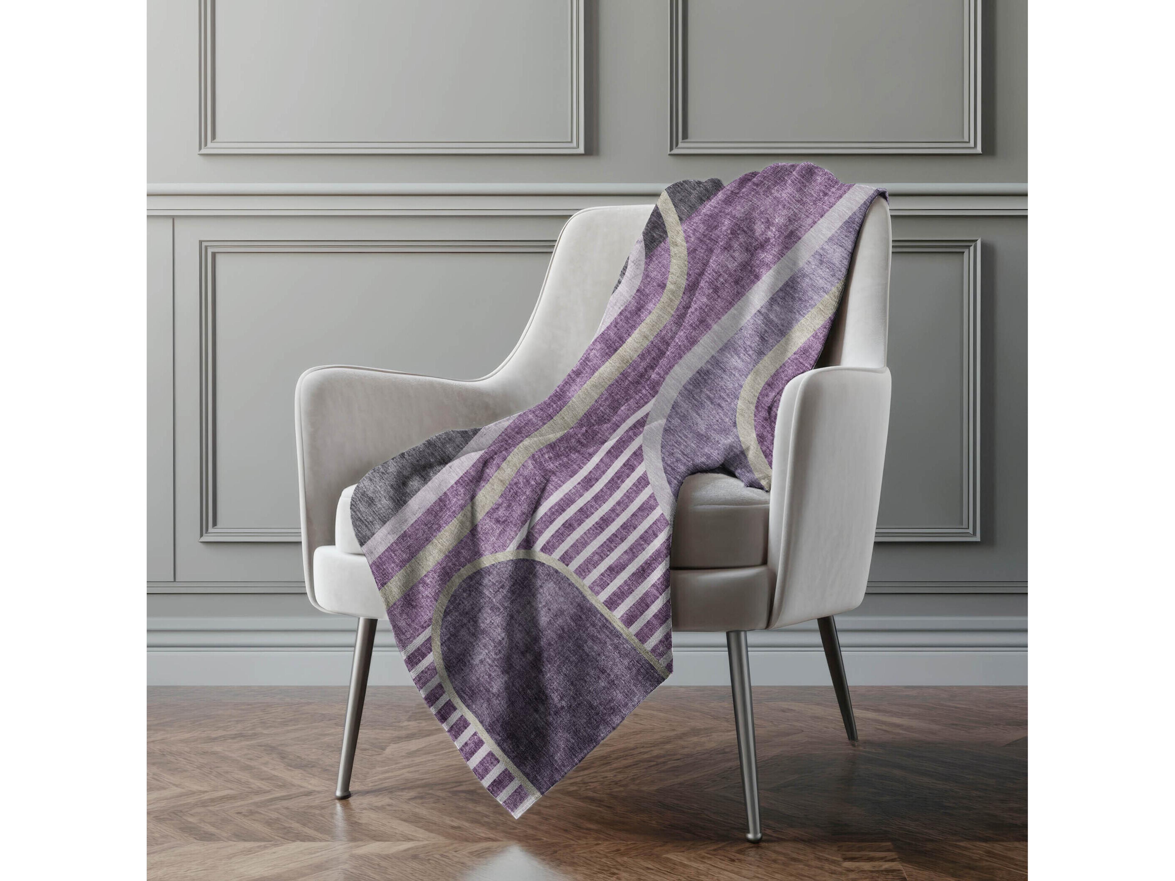 Dalyn Sherpa Purple Polyester Throw