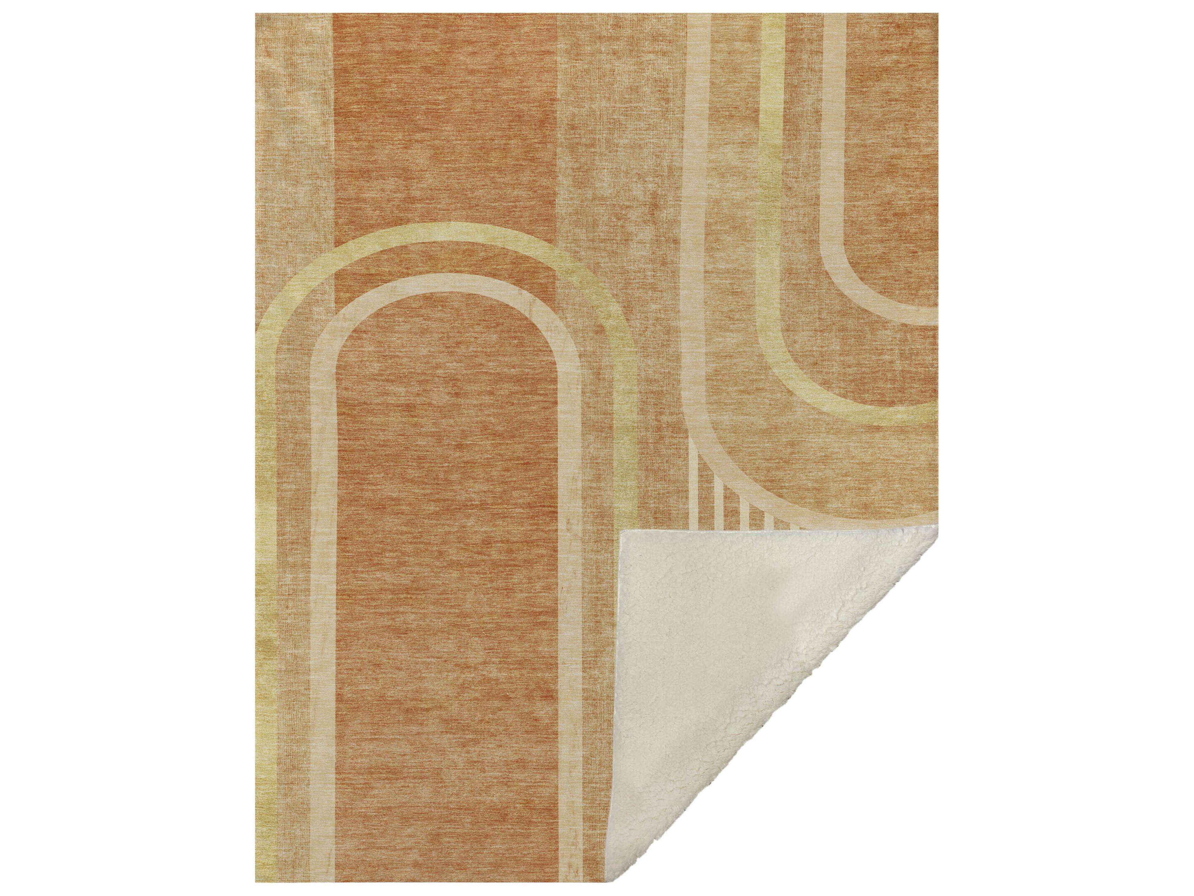 Dalyn Sherpa Orange Polyester Throw