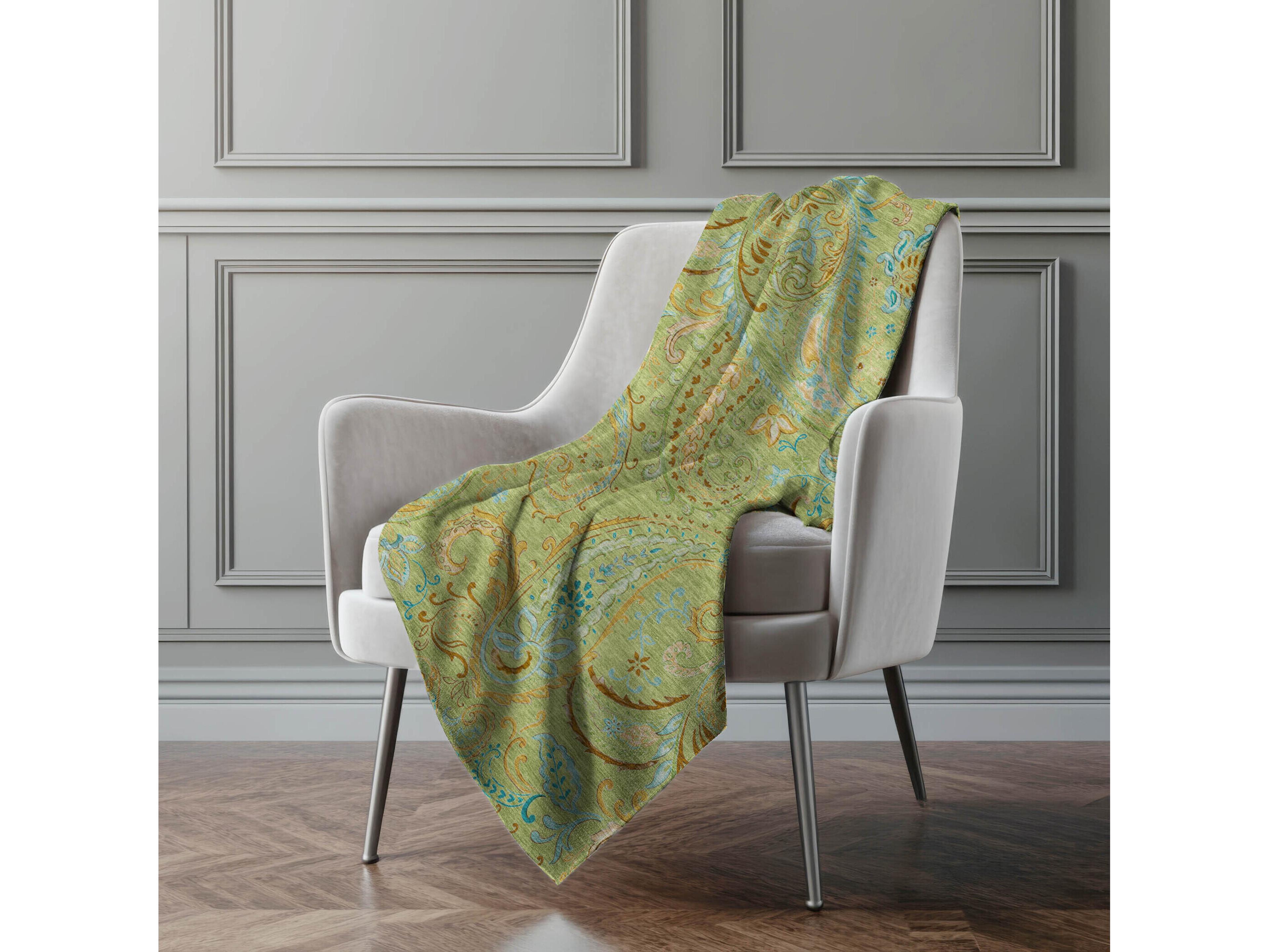 Dalyn Sherpa Green Polyester Throw
