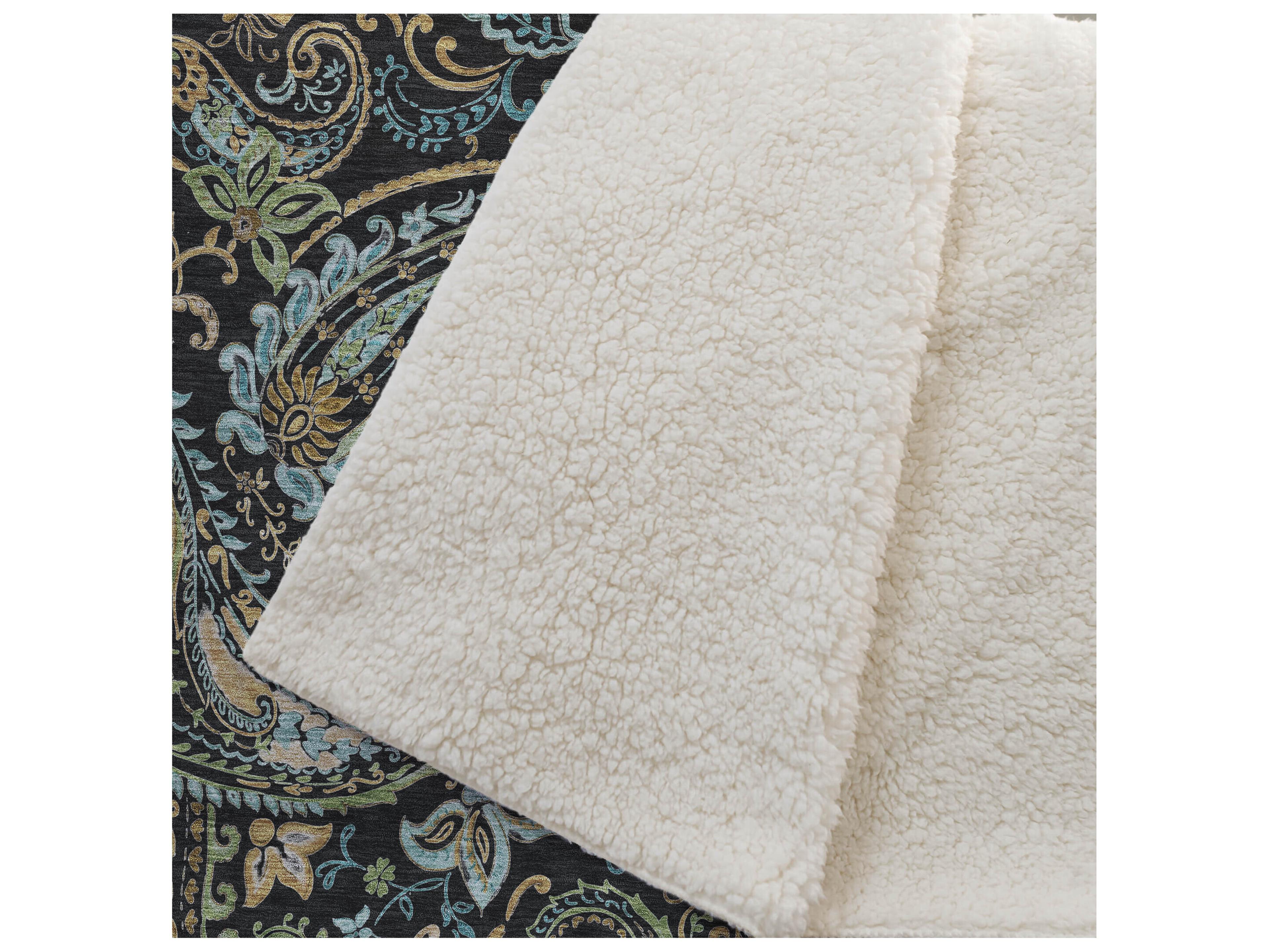 Dalyn Sherpa Black Polyester Throw