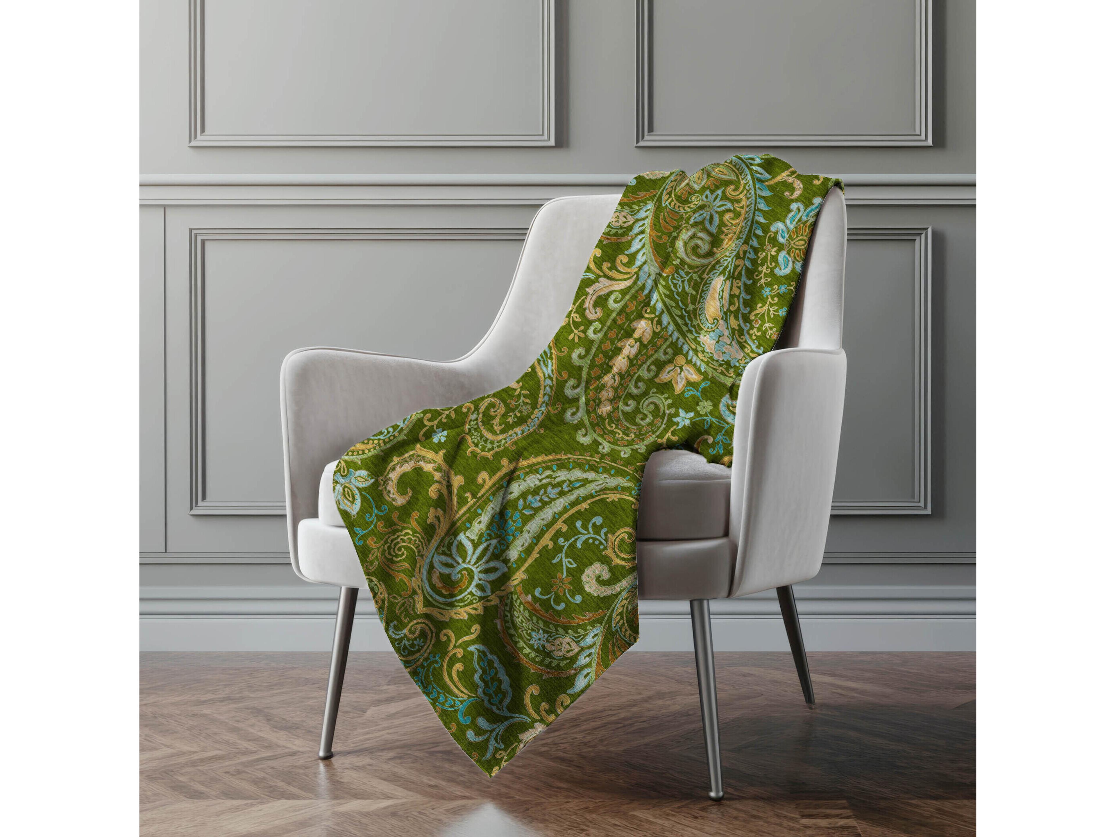 Dalyn Sherpa Green Polyester Throw