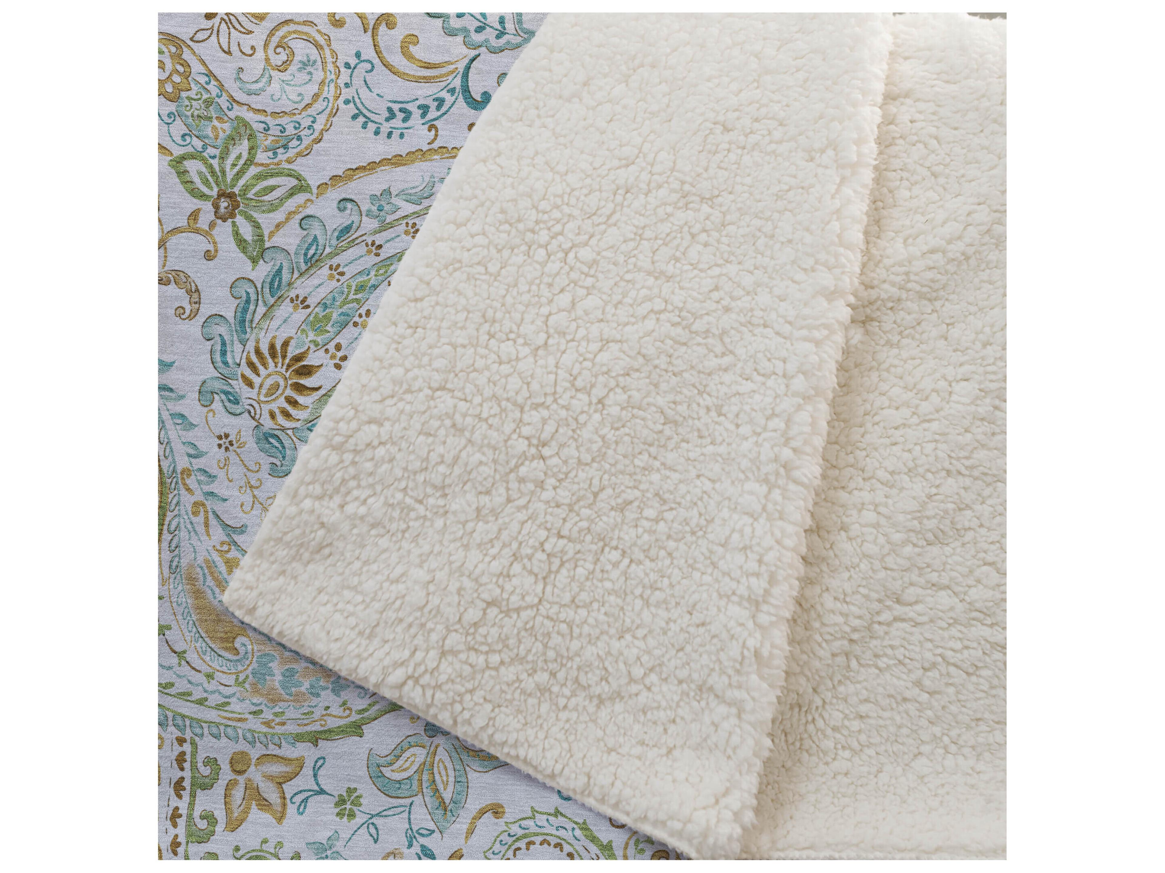 Dalyn Sherpa Ivory Polyester Throw