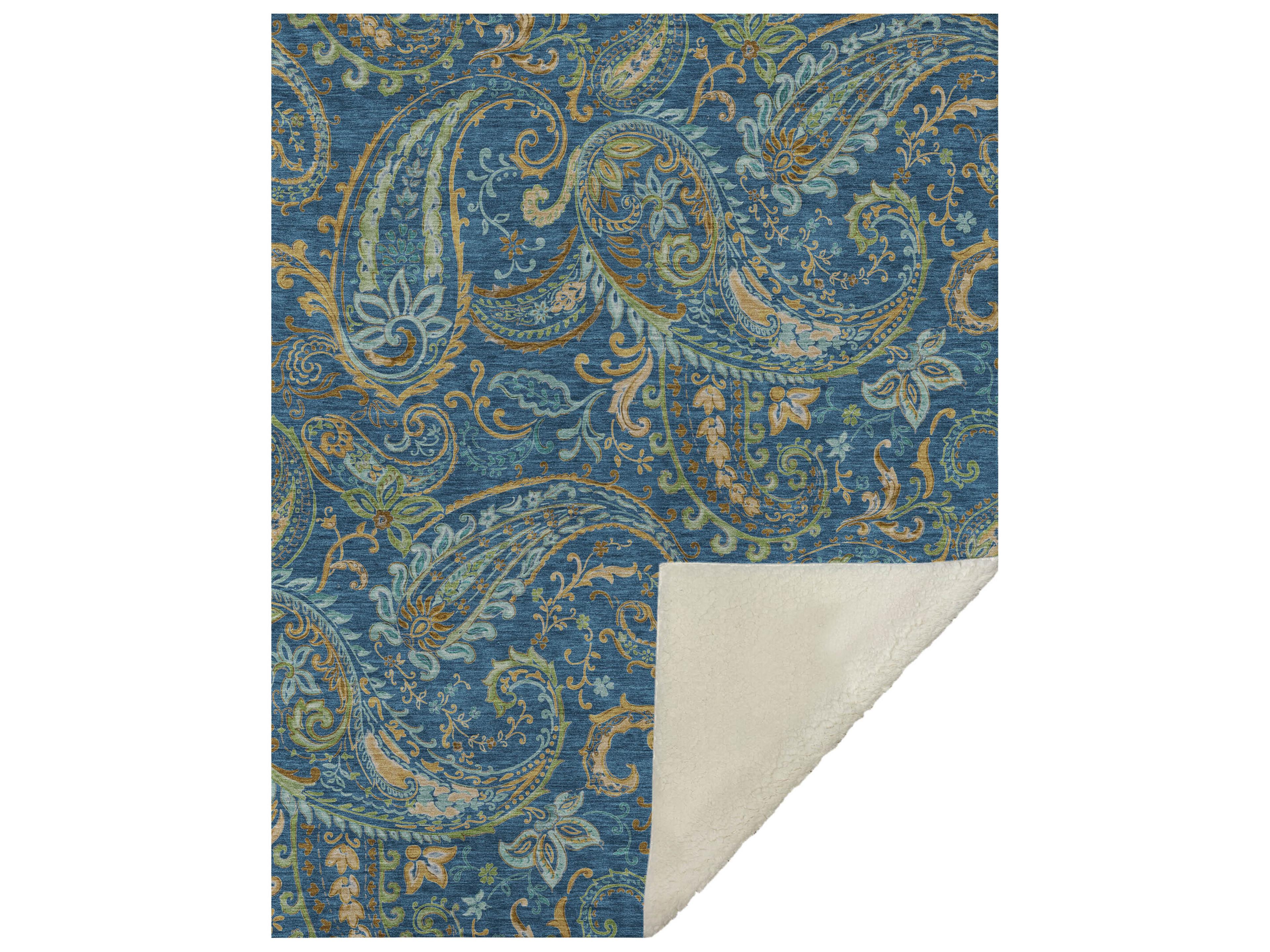 Dalyn Sherpa Blue Polyester Throw