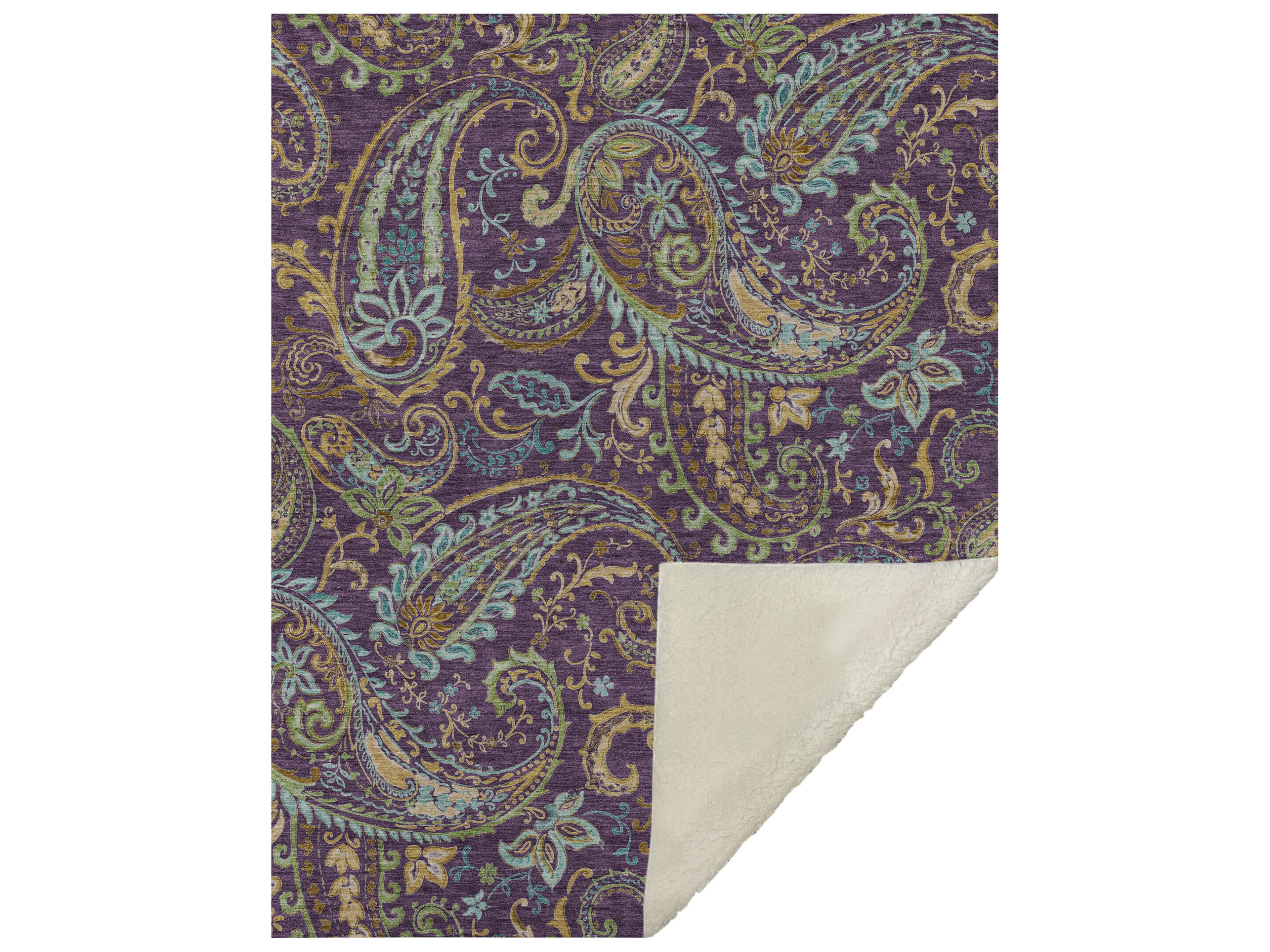 Dalyn Sherpa Purple Polyester Throw