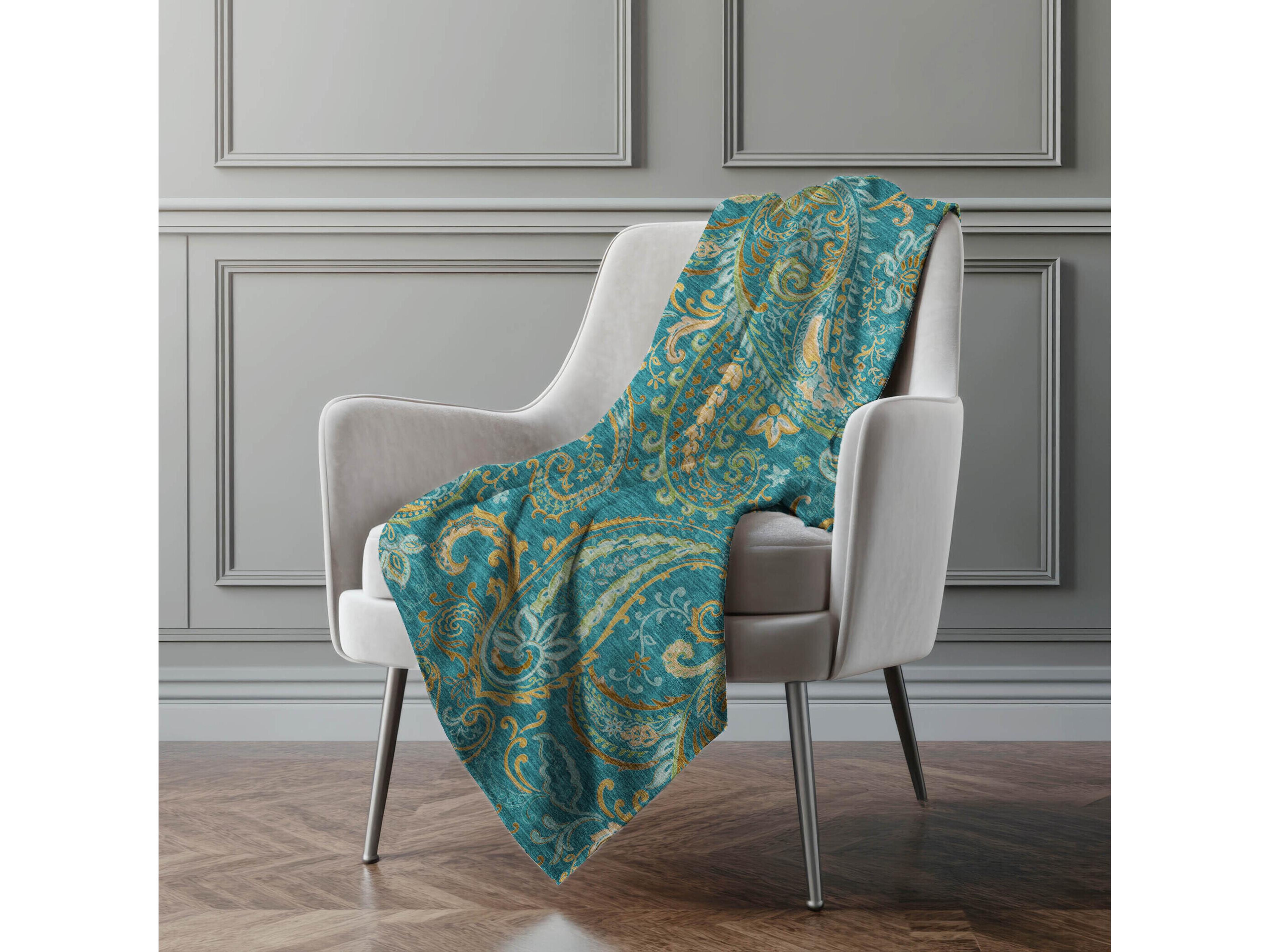 Dalyn Sherpa Teal Polyester Throw
