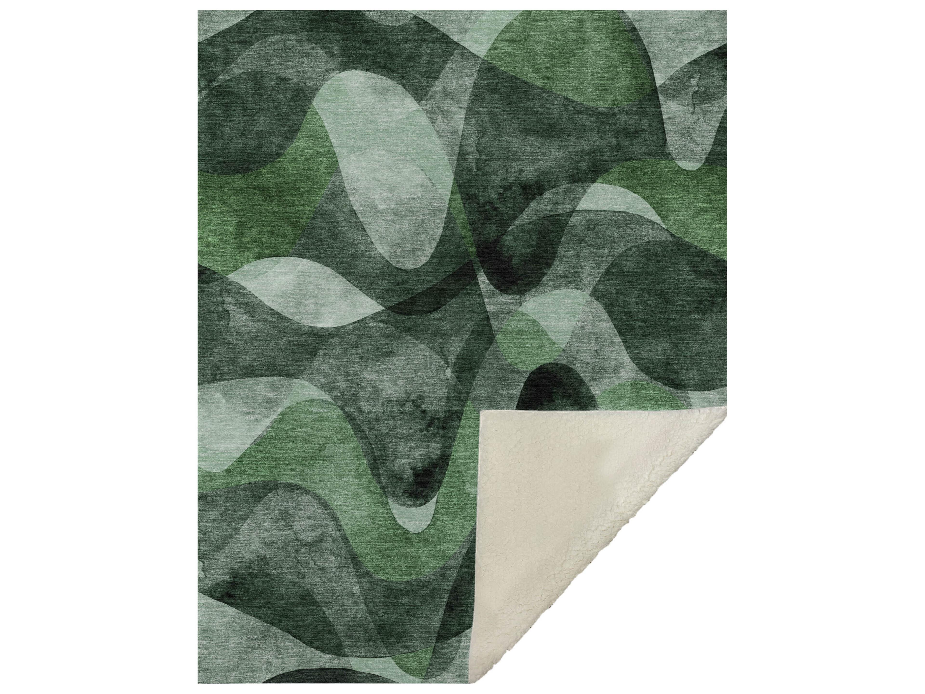 Sherpa Green Polyester Throw