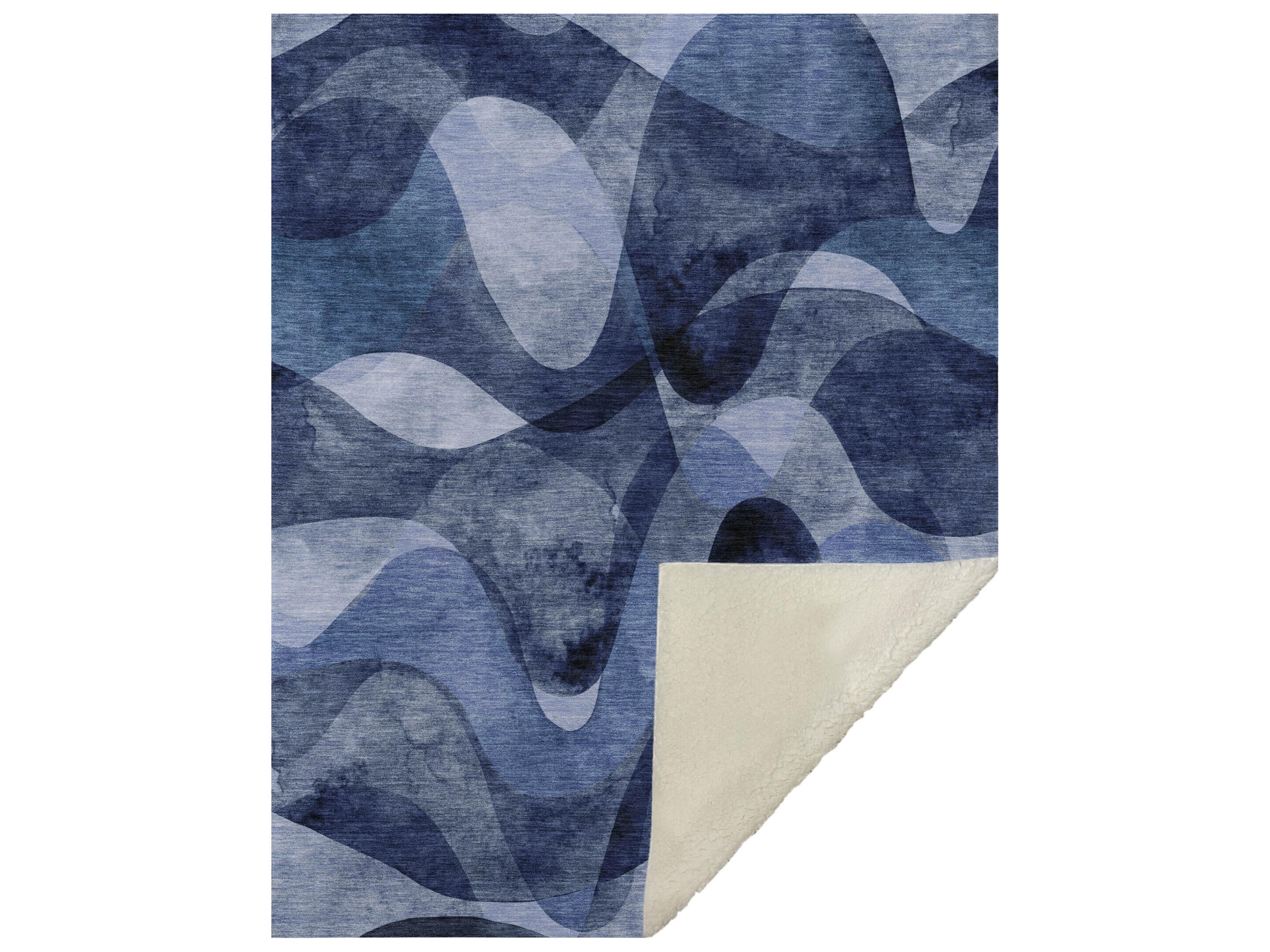 Sherpa Blue Polyester Throw