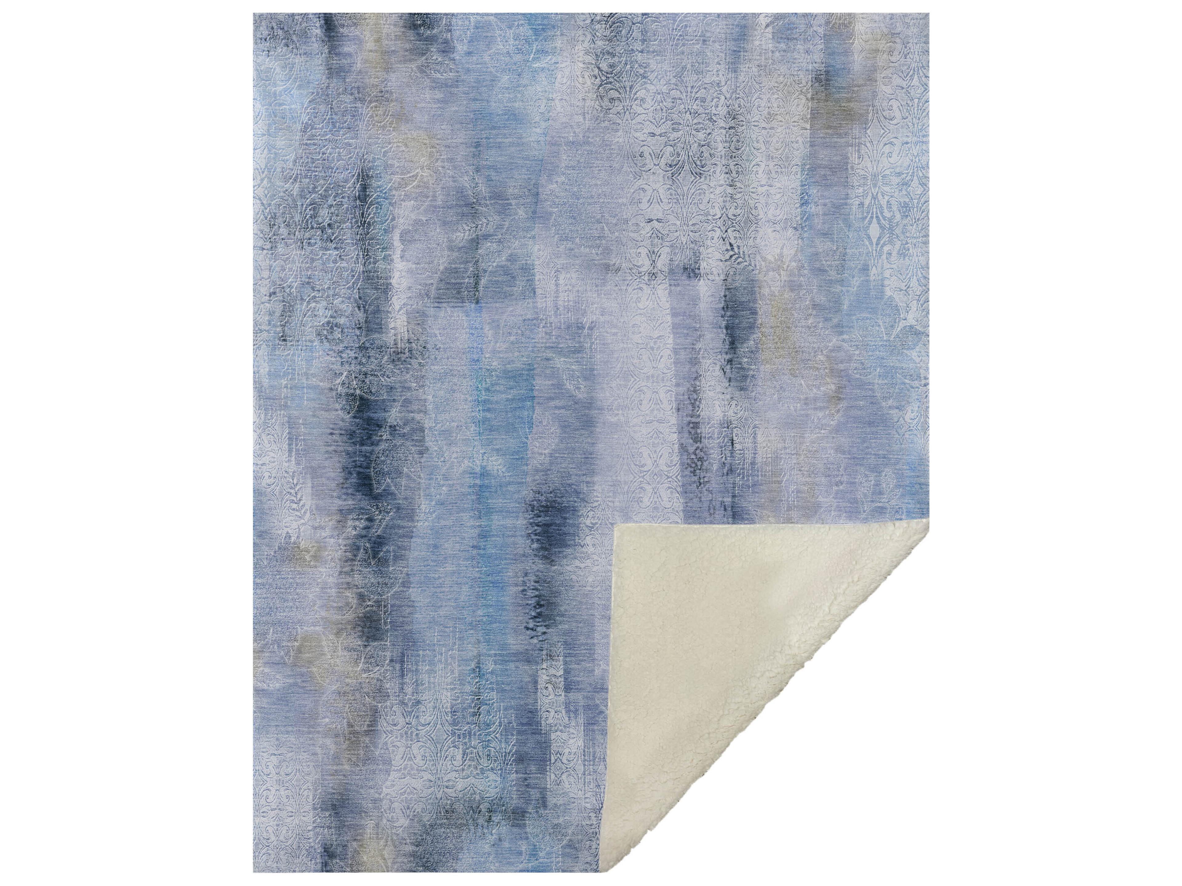 Sherpa Blue Polyester Throw