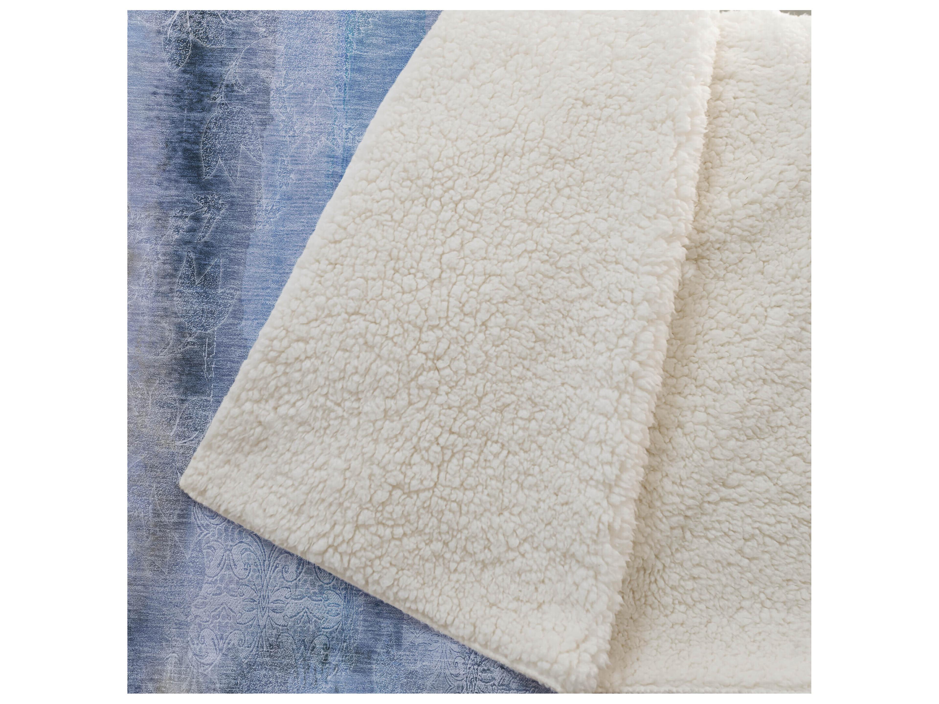 Dalyn Sherpa Blue Polyester Throw