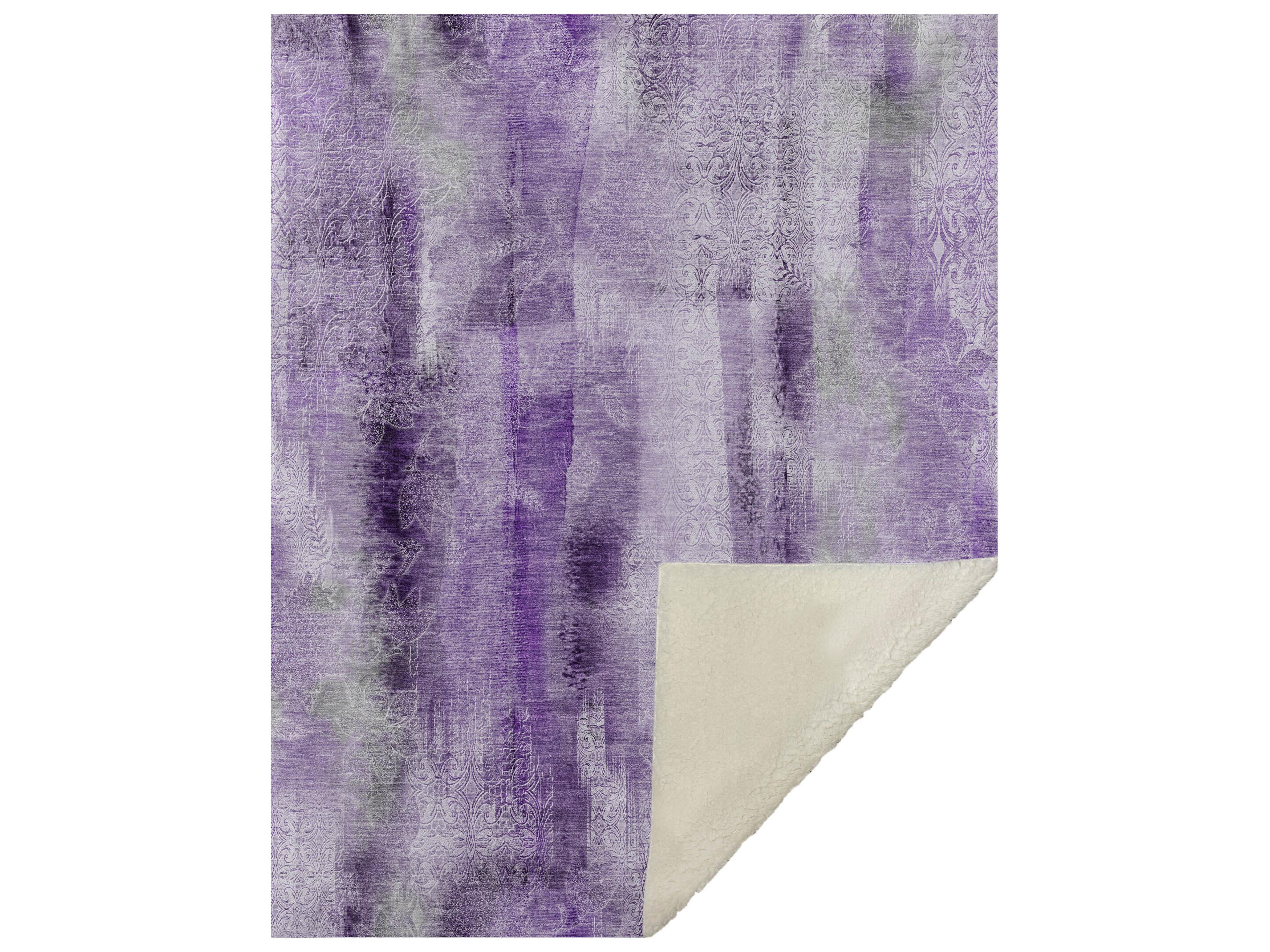 Sherpa Purple Polyester Throw