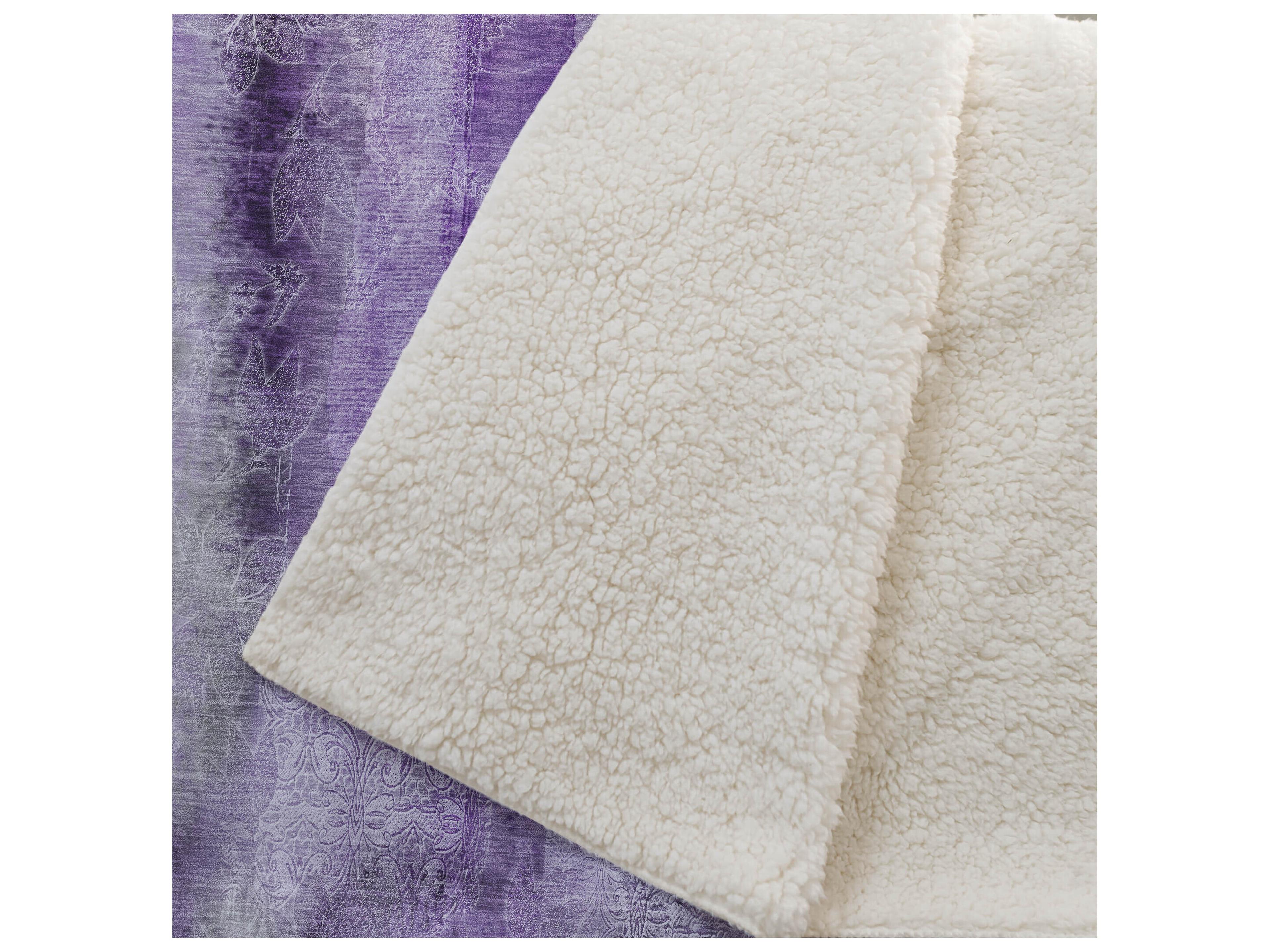 Dalyn Sherpa Purple Polyester Throw