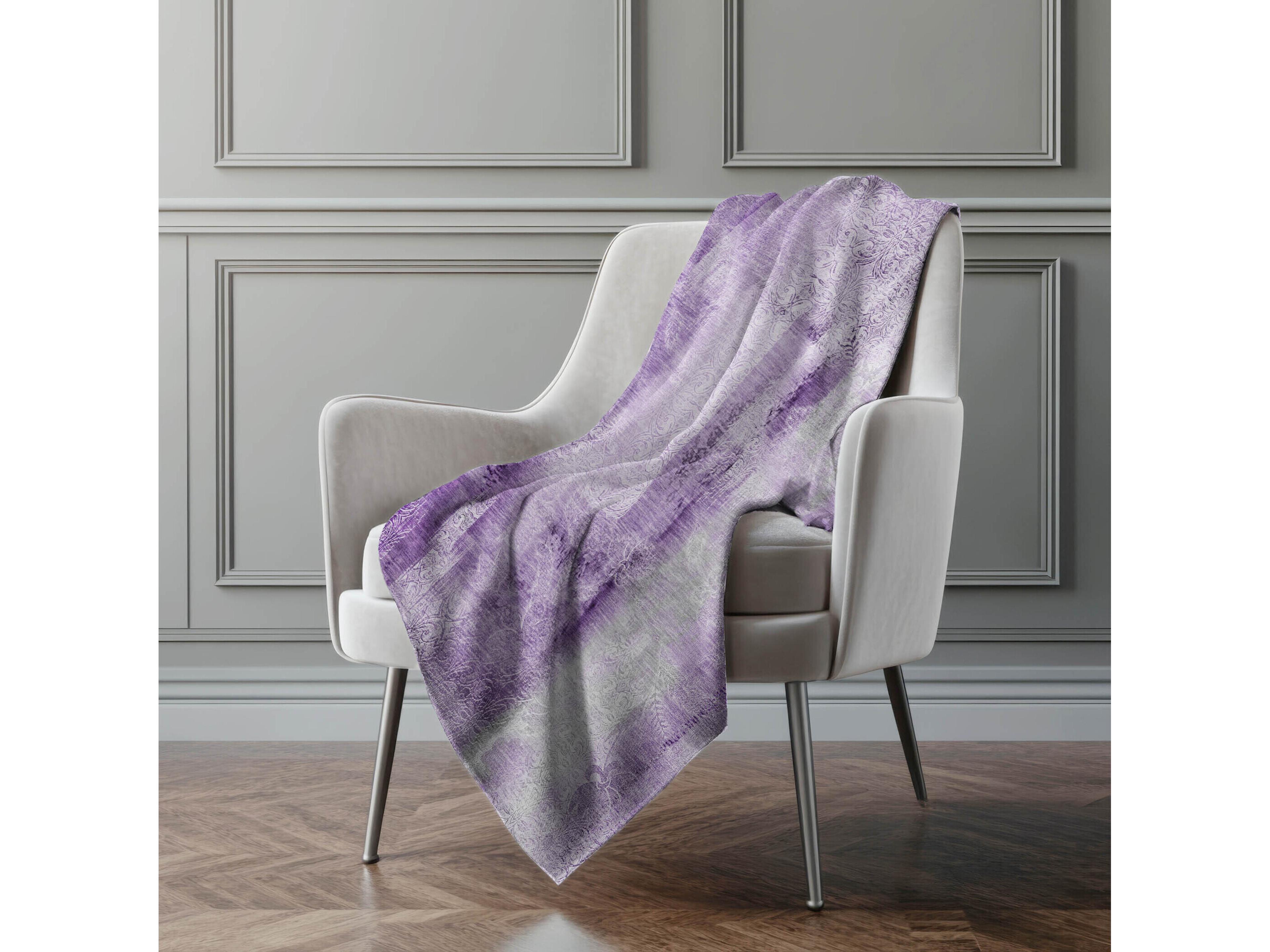Dalyn Sherpa Purple Polyester Throw