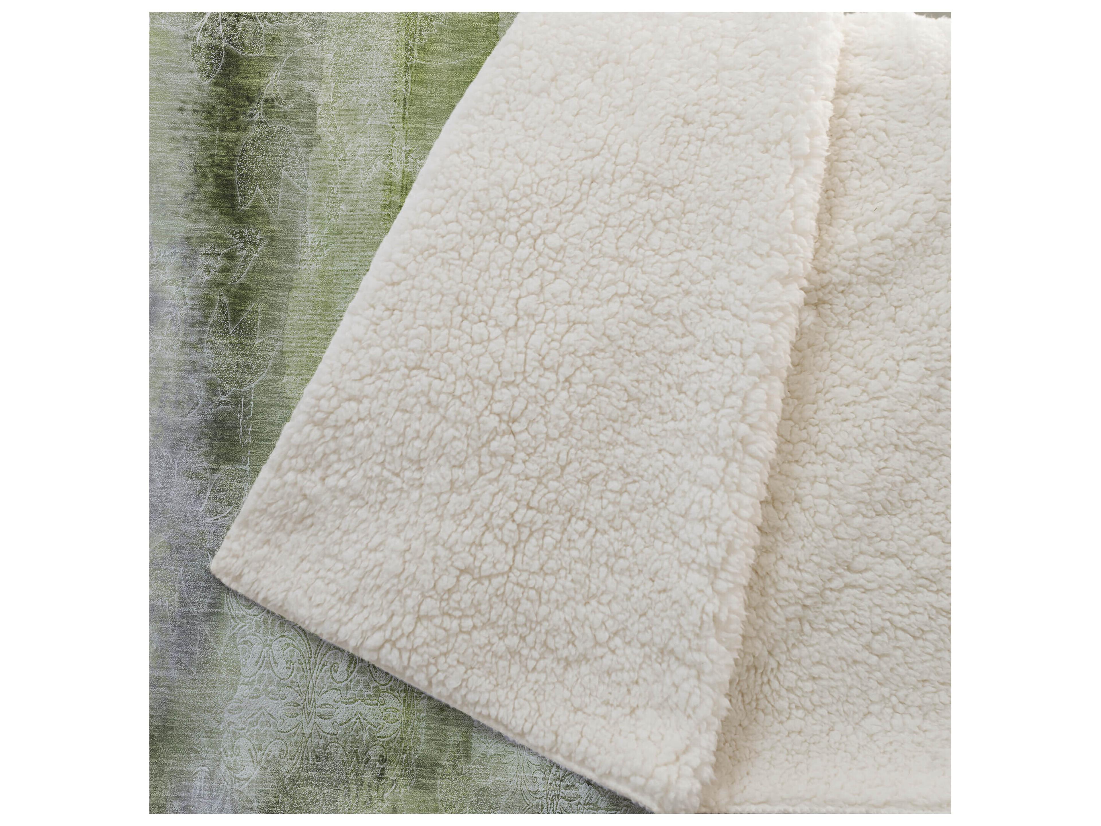 Dalyn Sherpa Green Polyester Throw