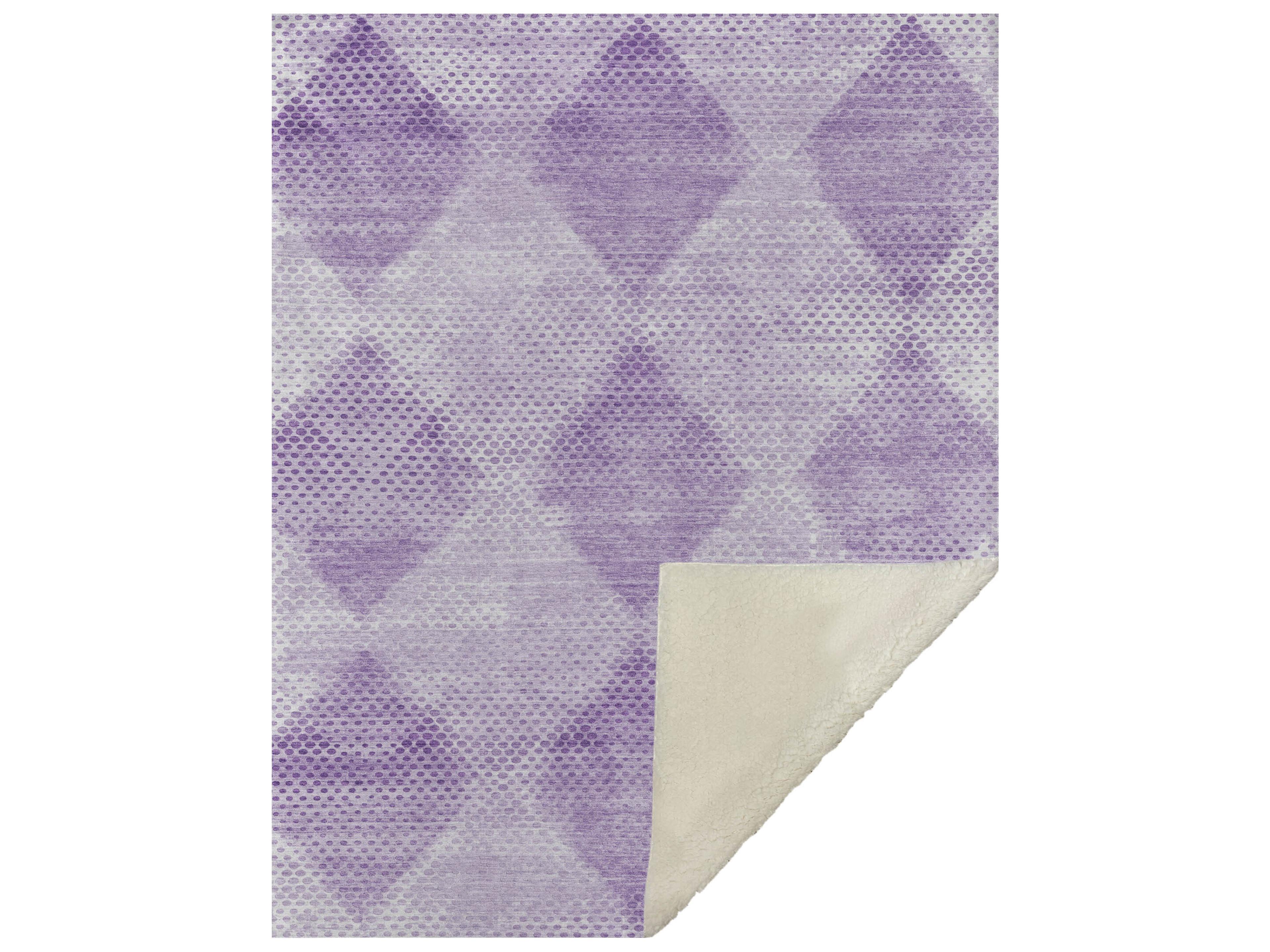 Sherpa Purple Polyester Throw