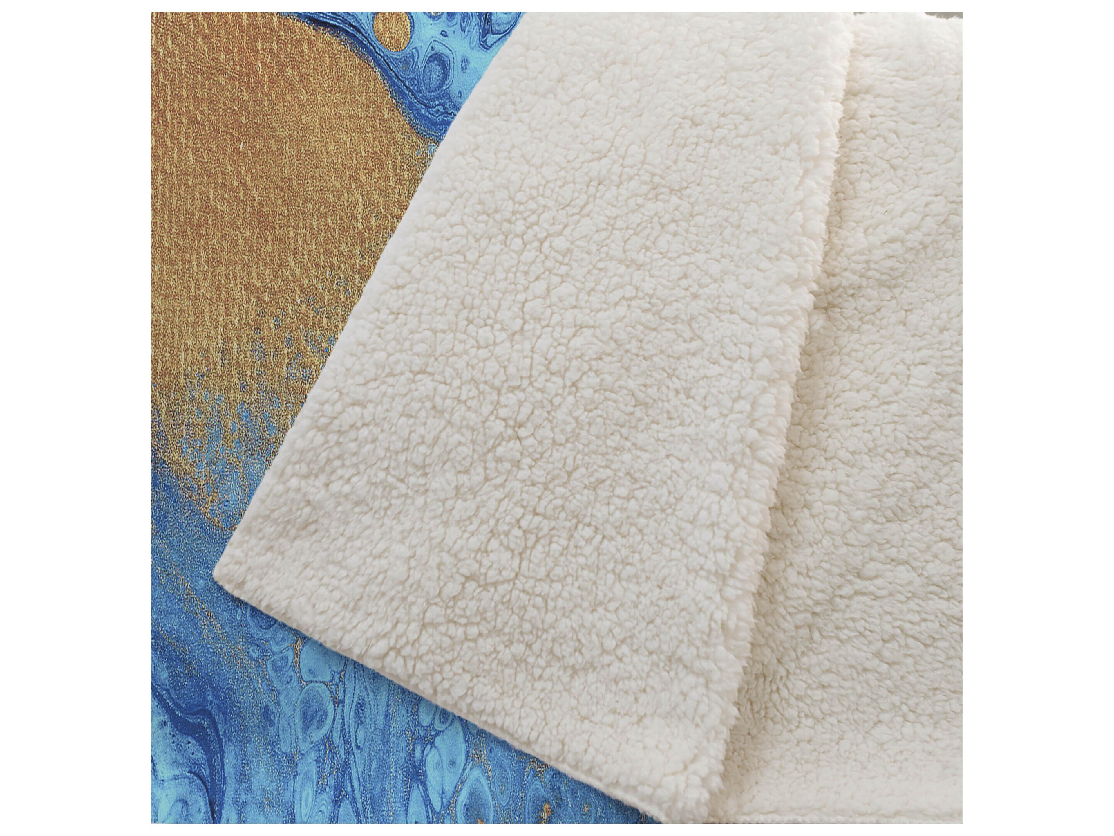 Dalyn Sherpa Blue Polyester Throw