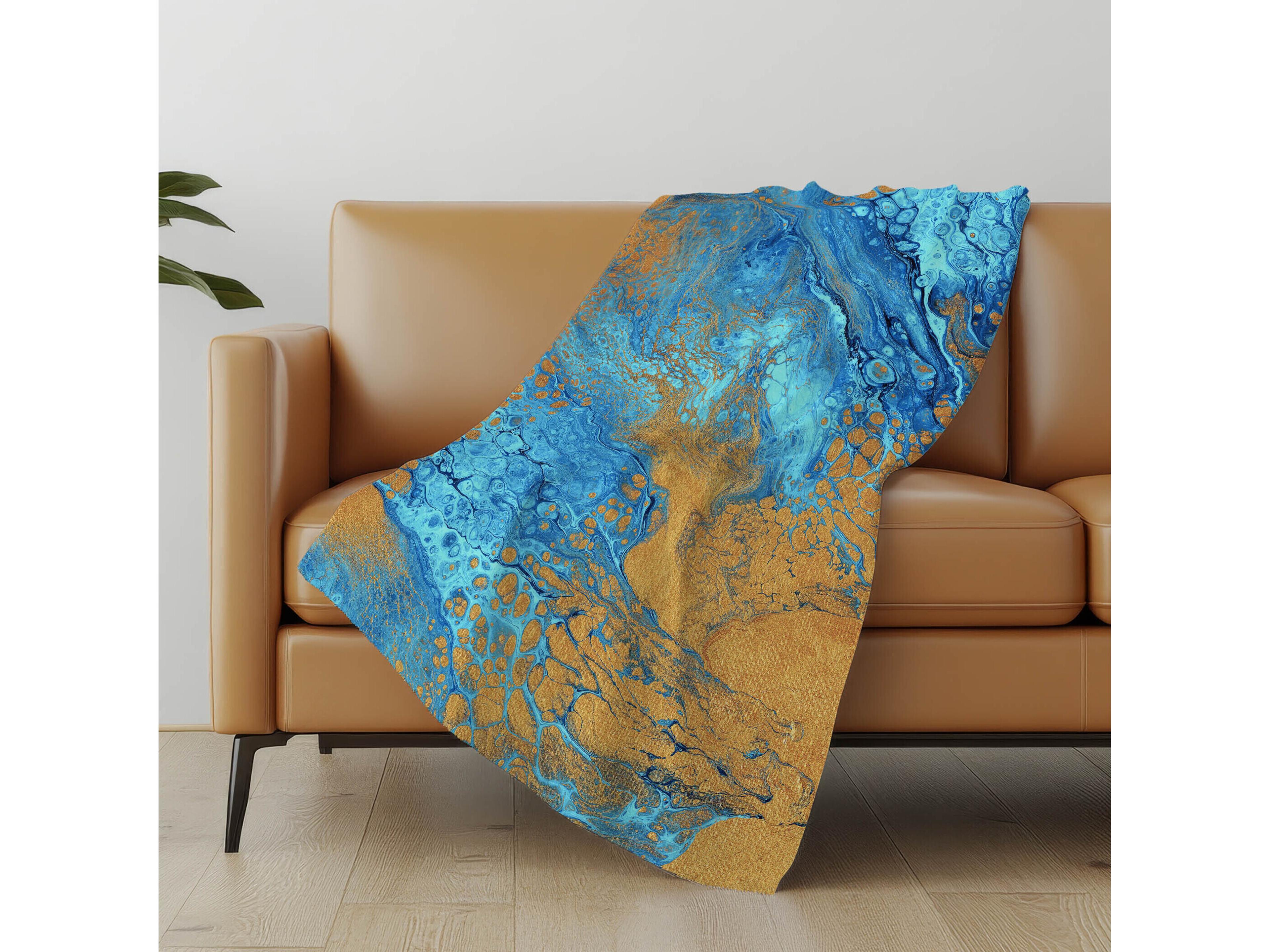 Dalyn Sherpa Blue Polyester Throw
