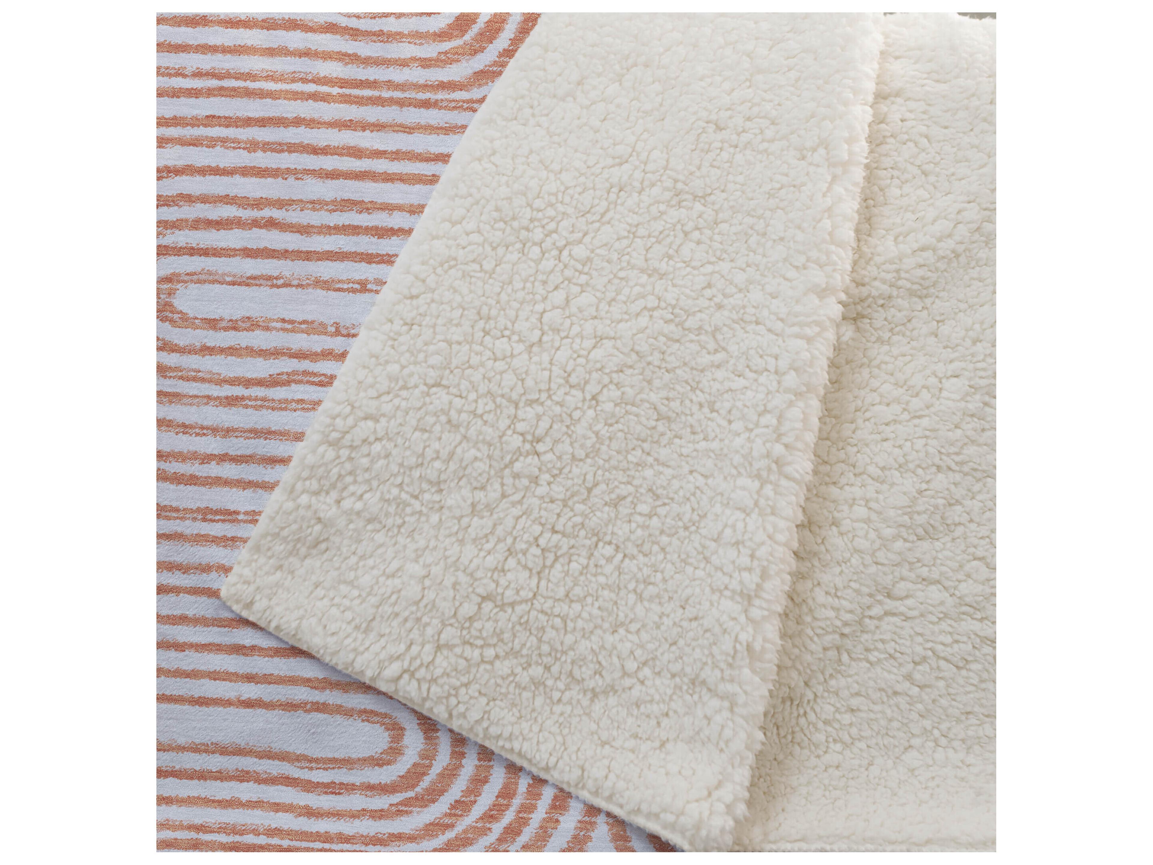 Dalyn Sherpa Orange Polyester Throw