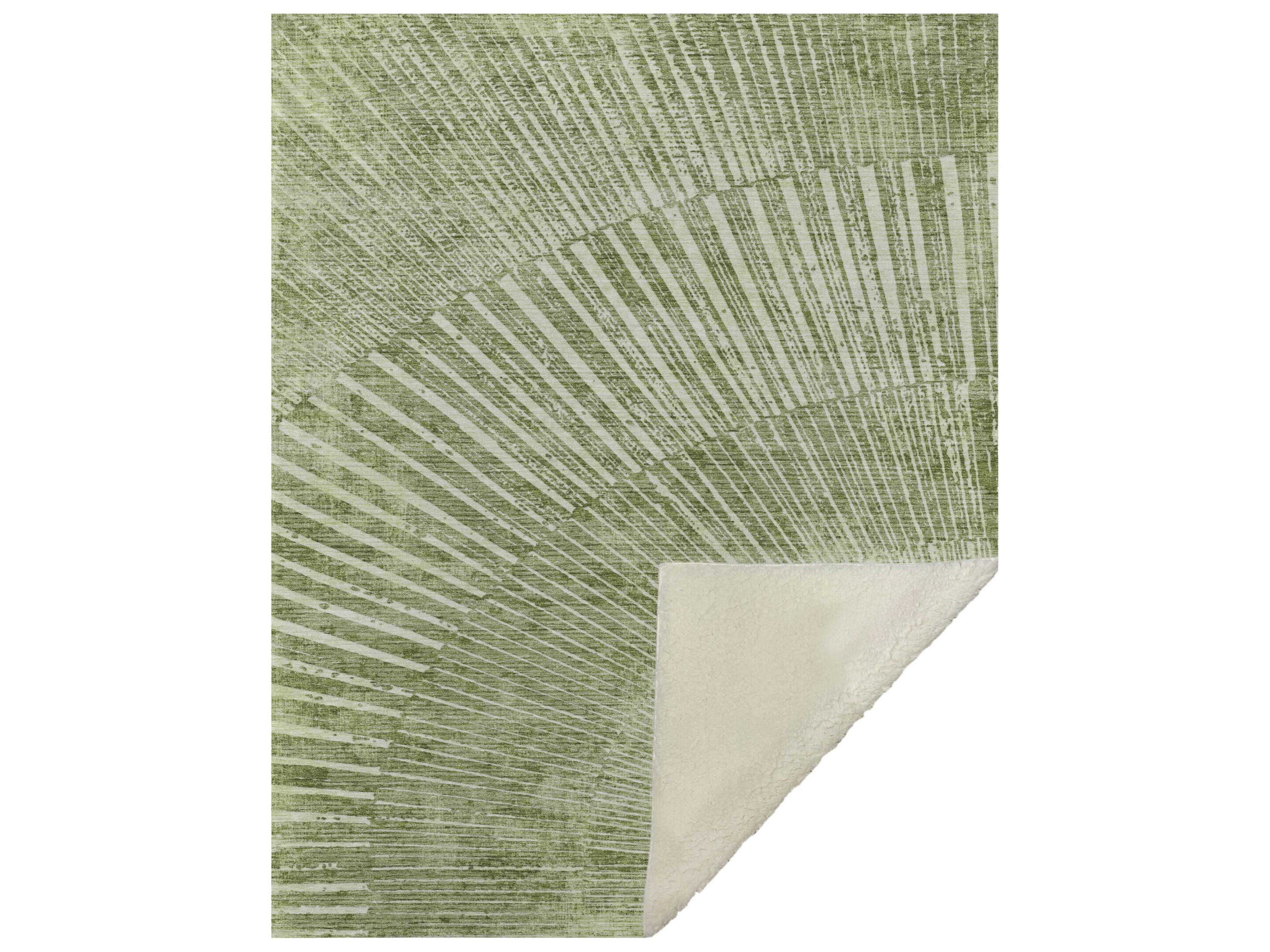 Dalyn Sherpa Green Polyester Throw