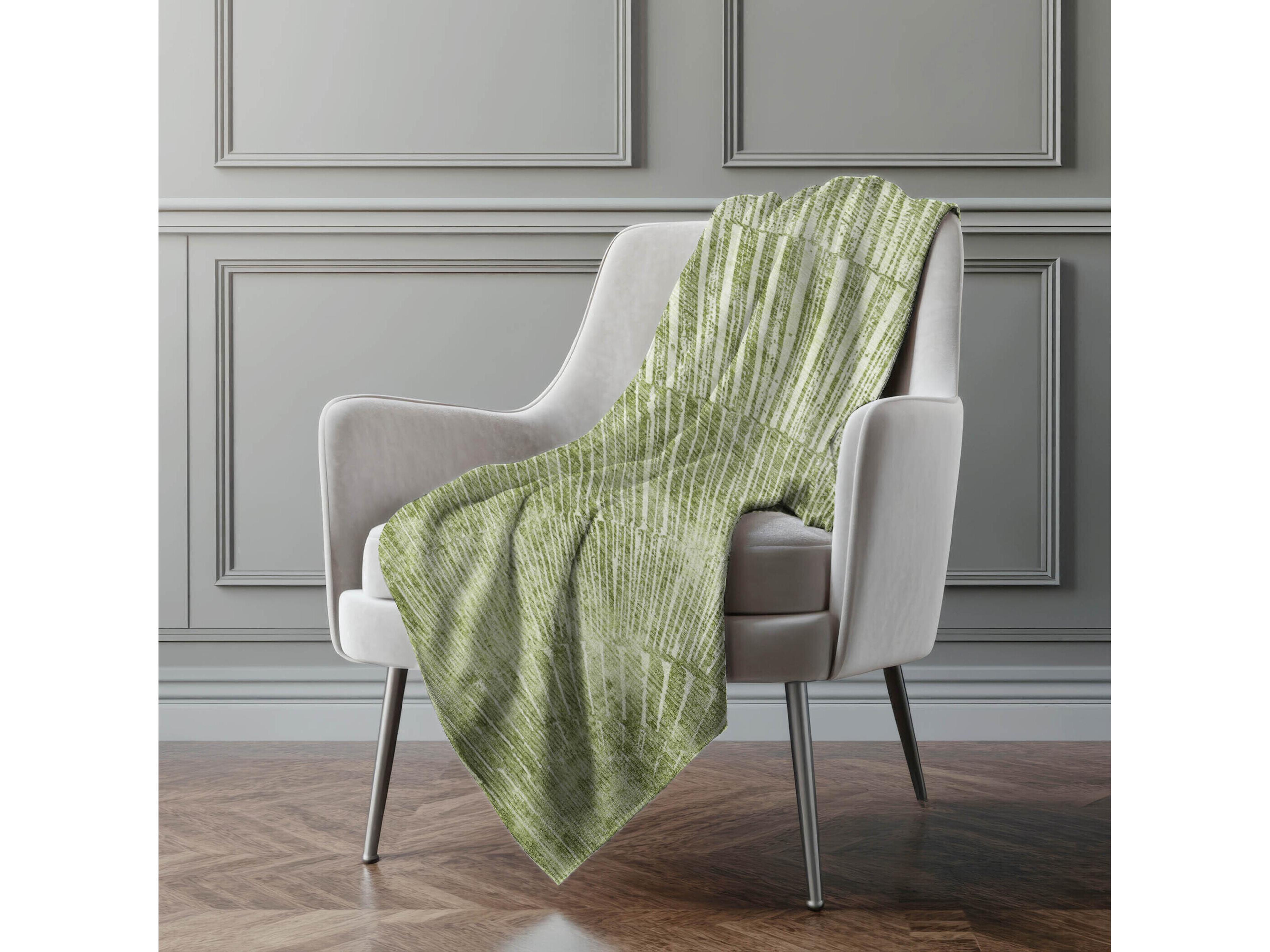 Dalyn Sherpa Green Polyester Throw