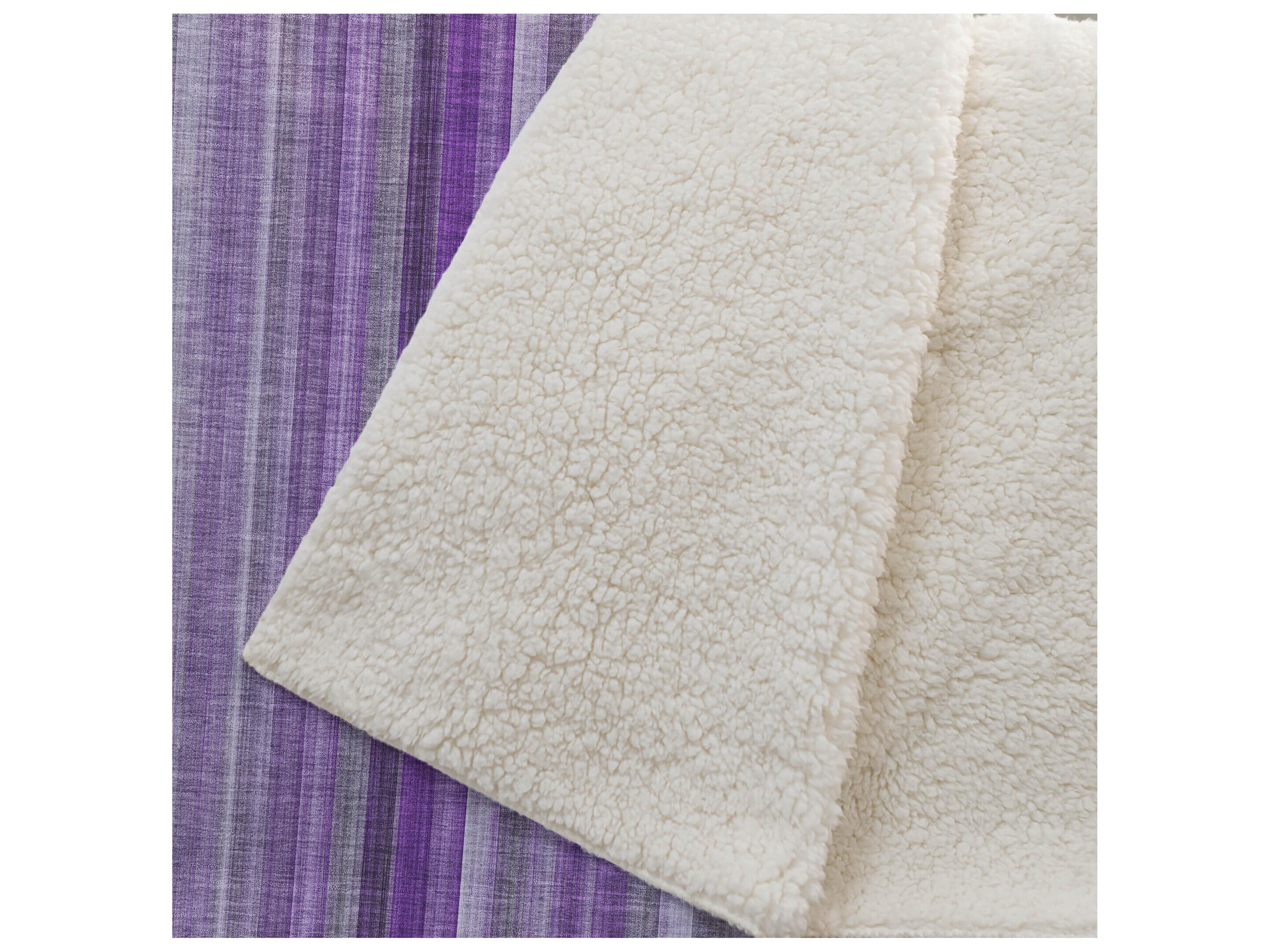 Dalyn Sherpa Purple Polyester Throw