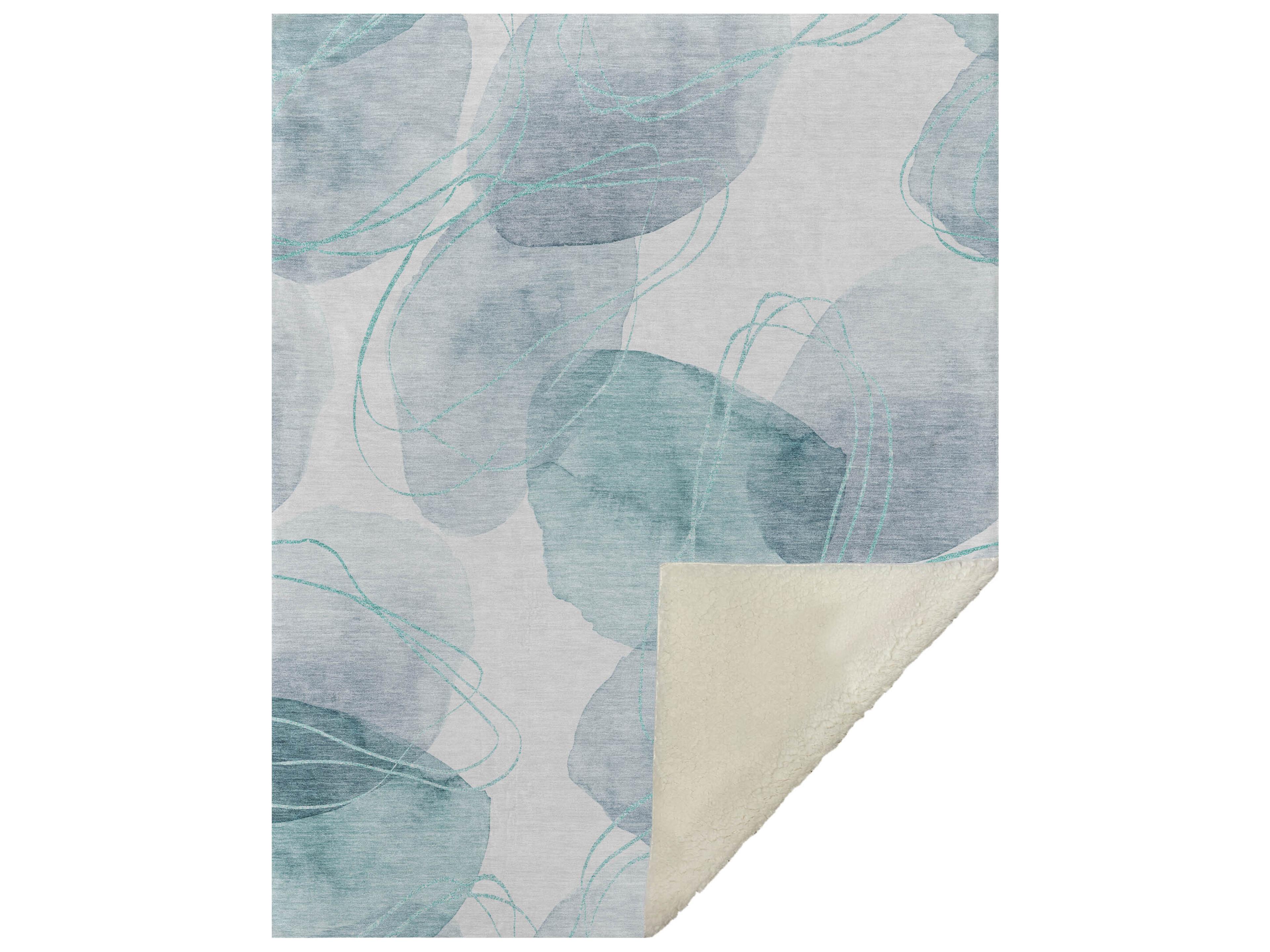 Sherpa Teal Polyester Throw