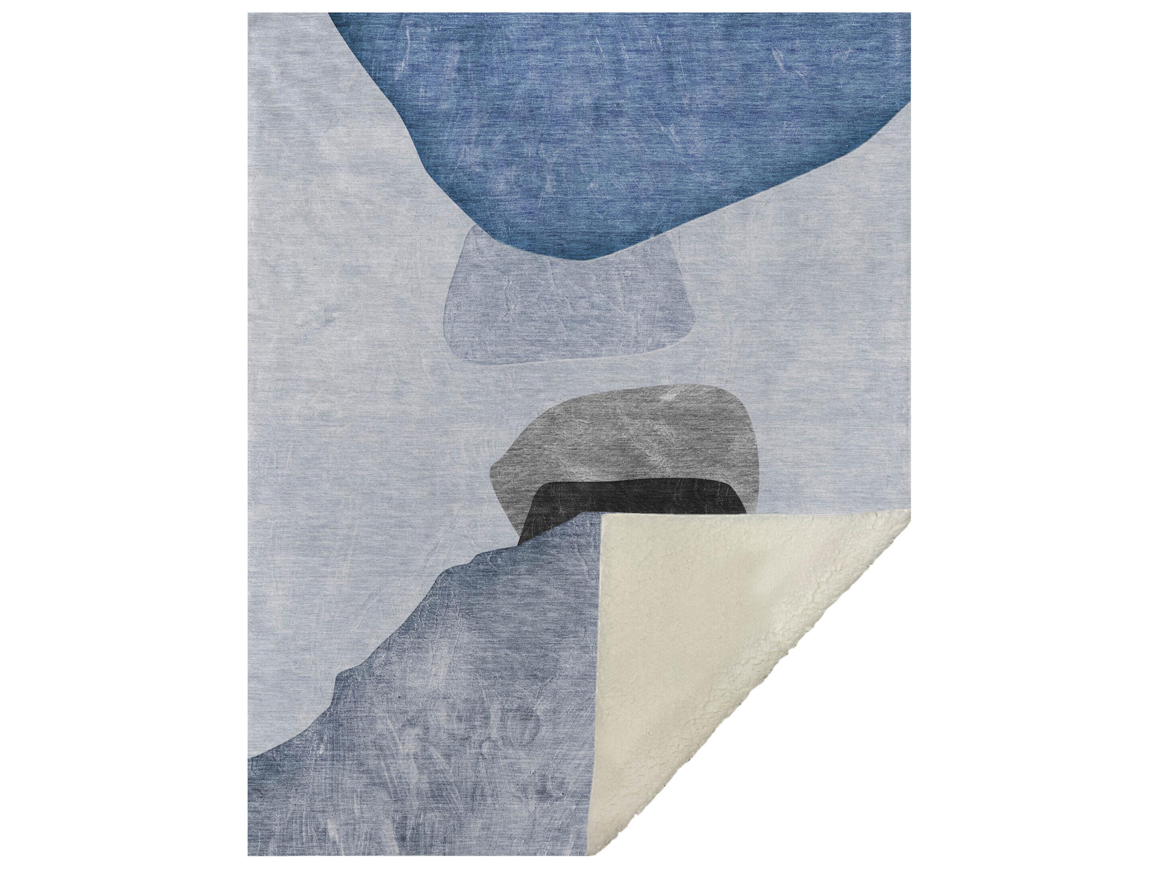 Sherpa Blue Polyester Throw