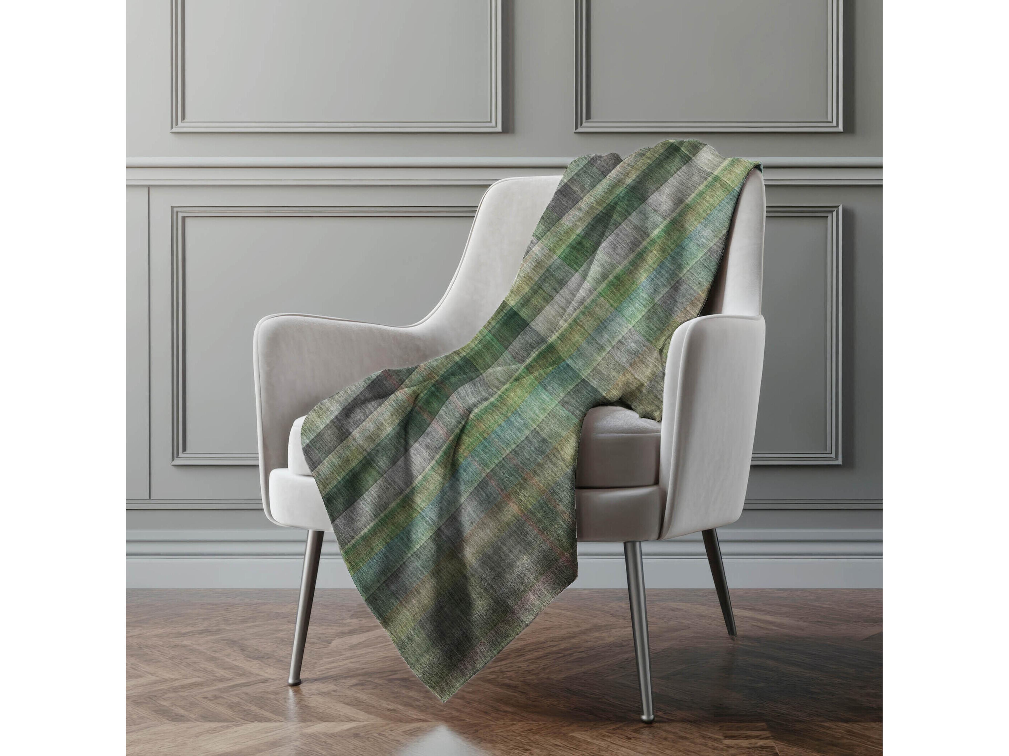 Dalyn Sherpa Green Polyester Throw