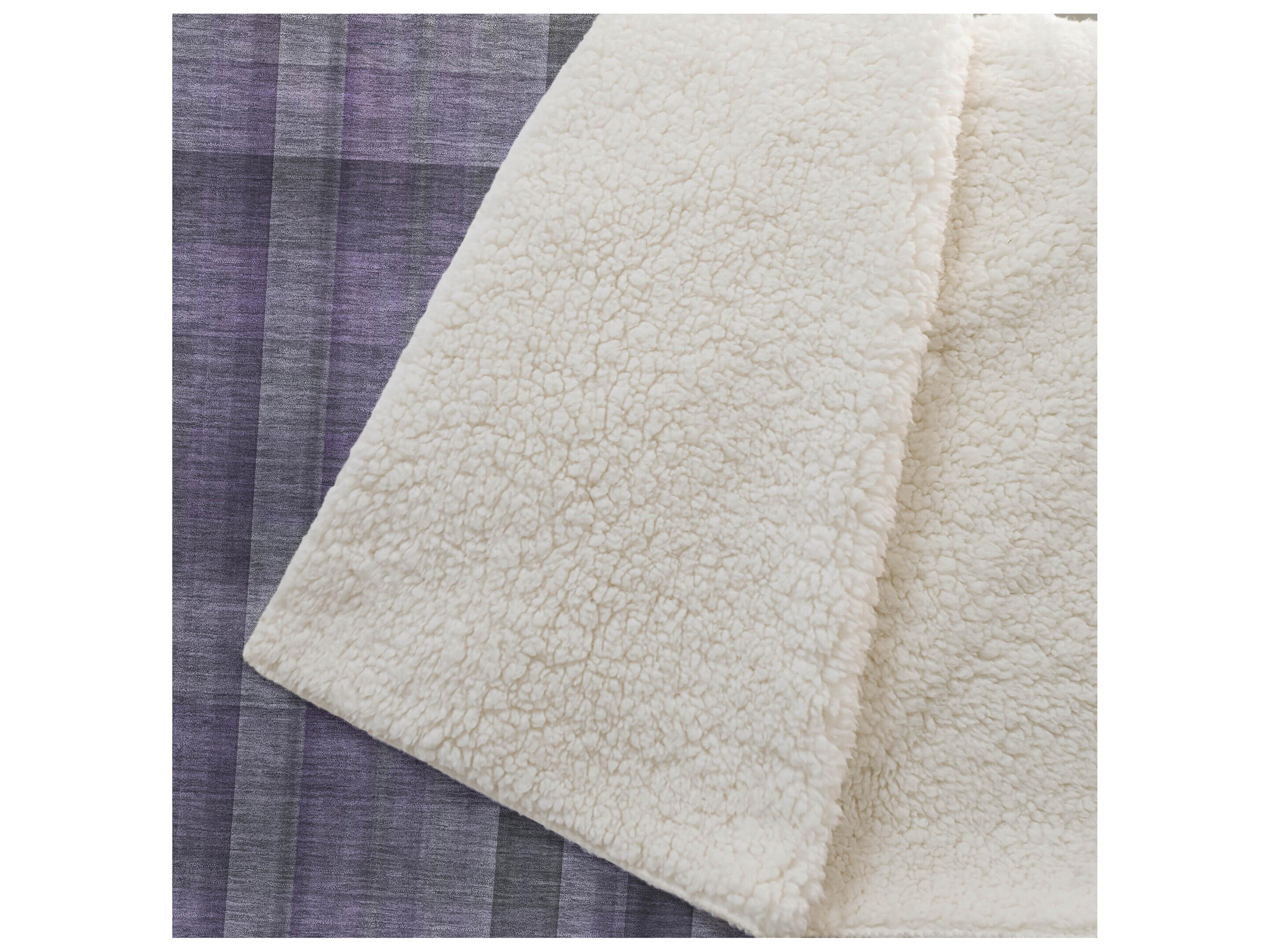 Dalyn Sherpa Purple Polyester Throw