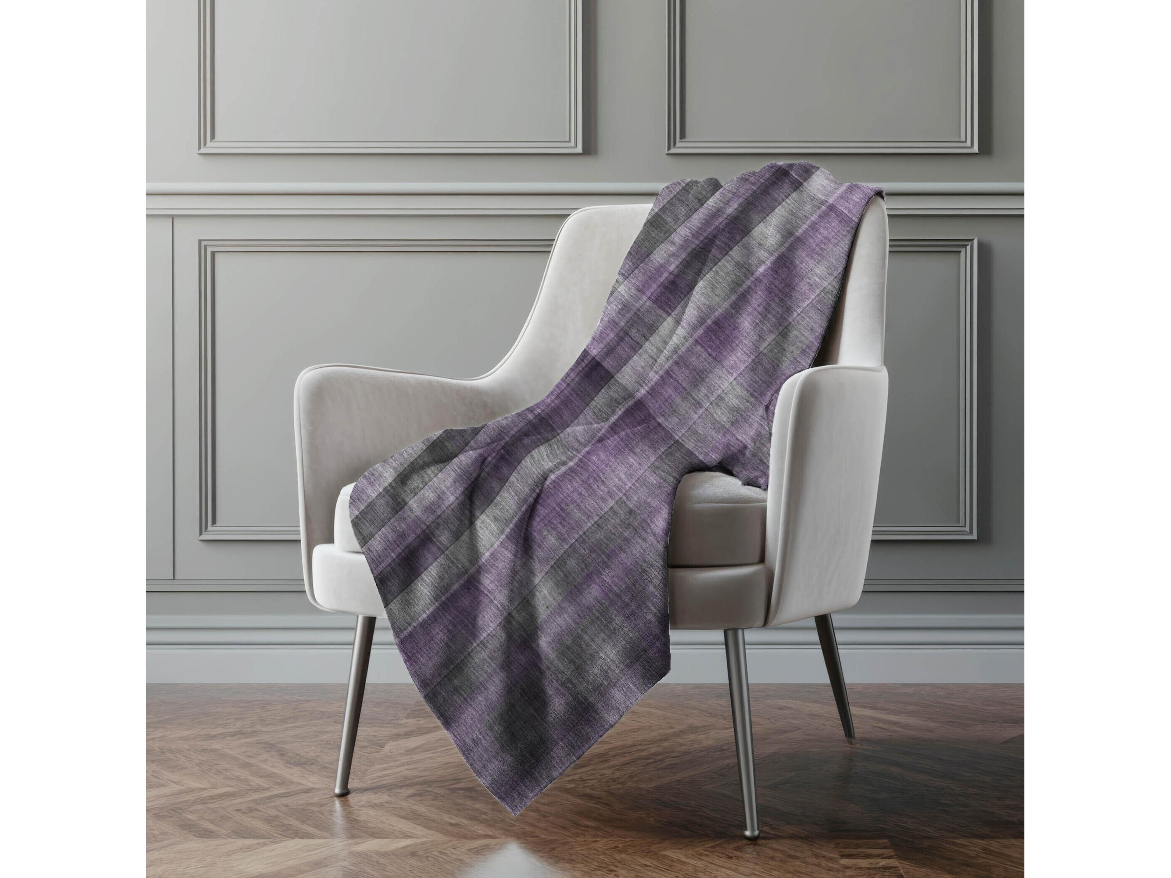 Dalyn Sherpa Purple Polyester Throw