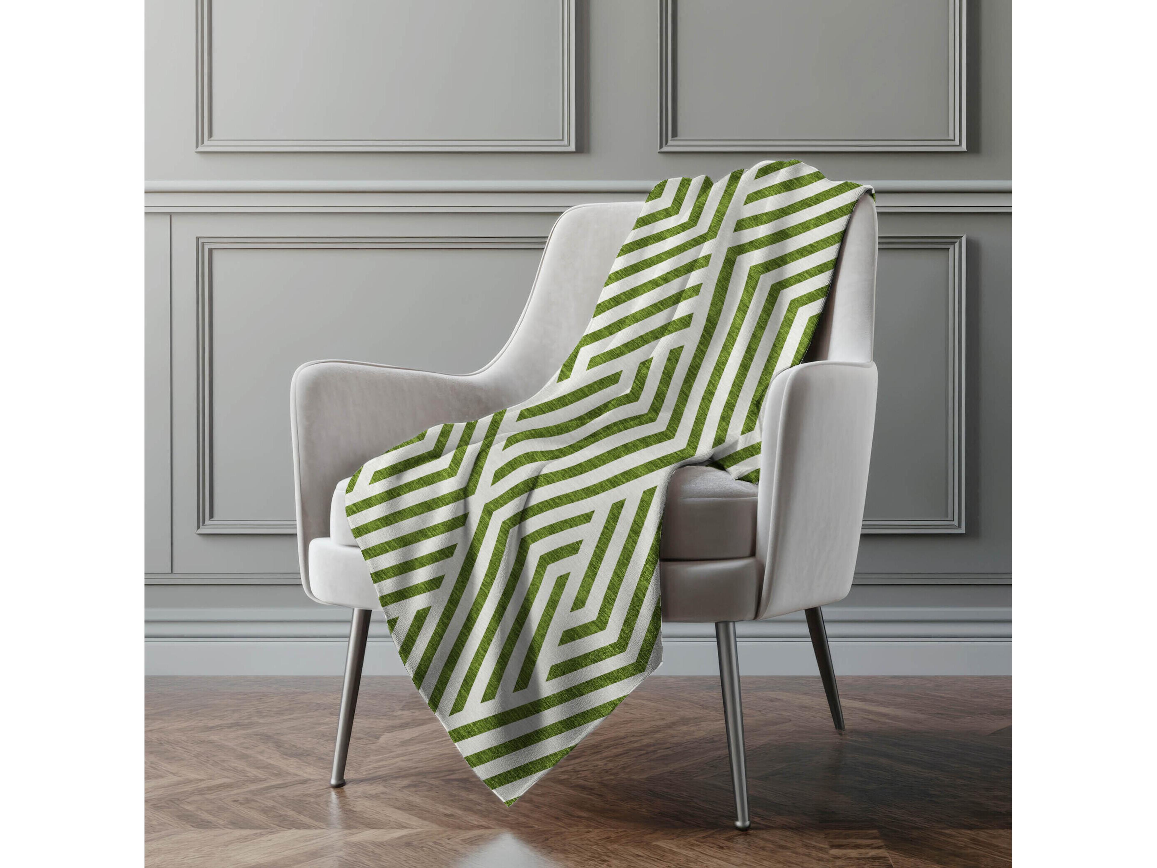 Dalyn Sherpa Green Polyester Throw