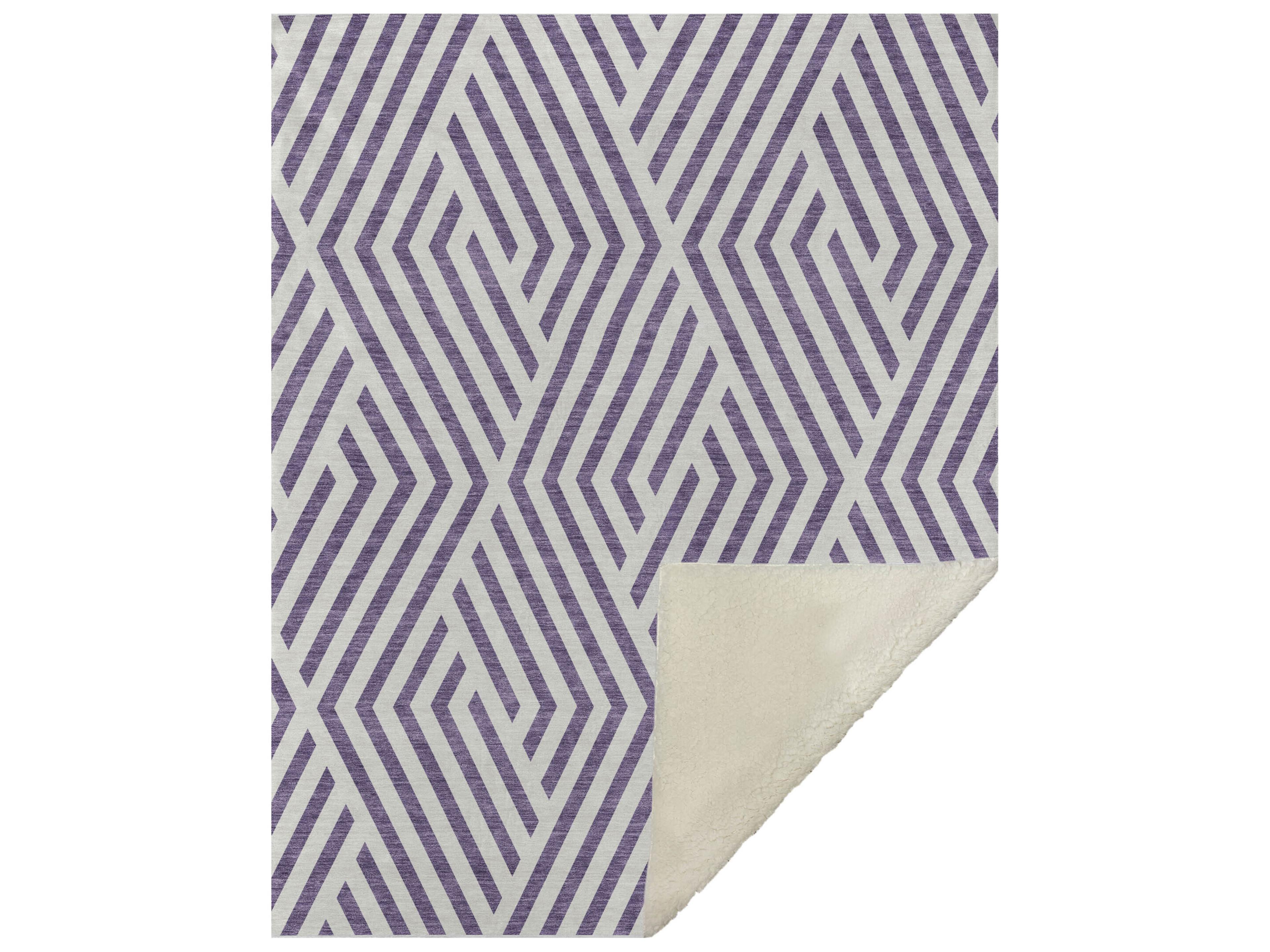 Dalyn Sherpa Purple Polyester Throw