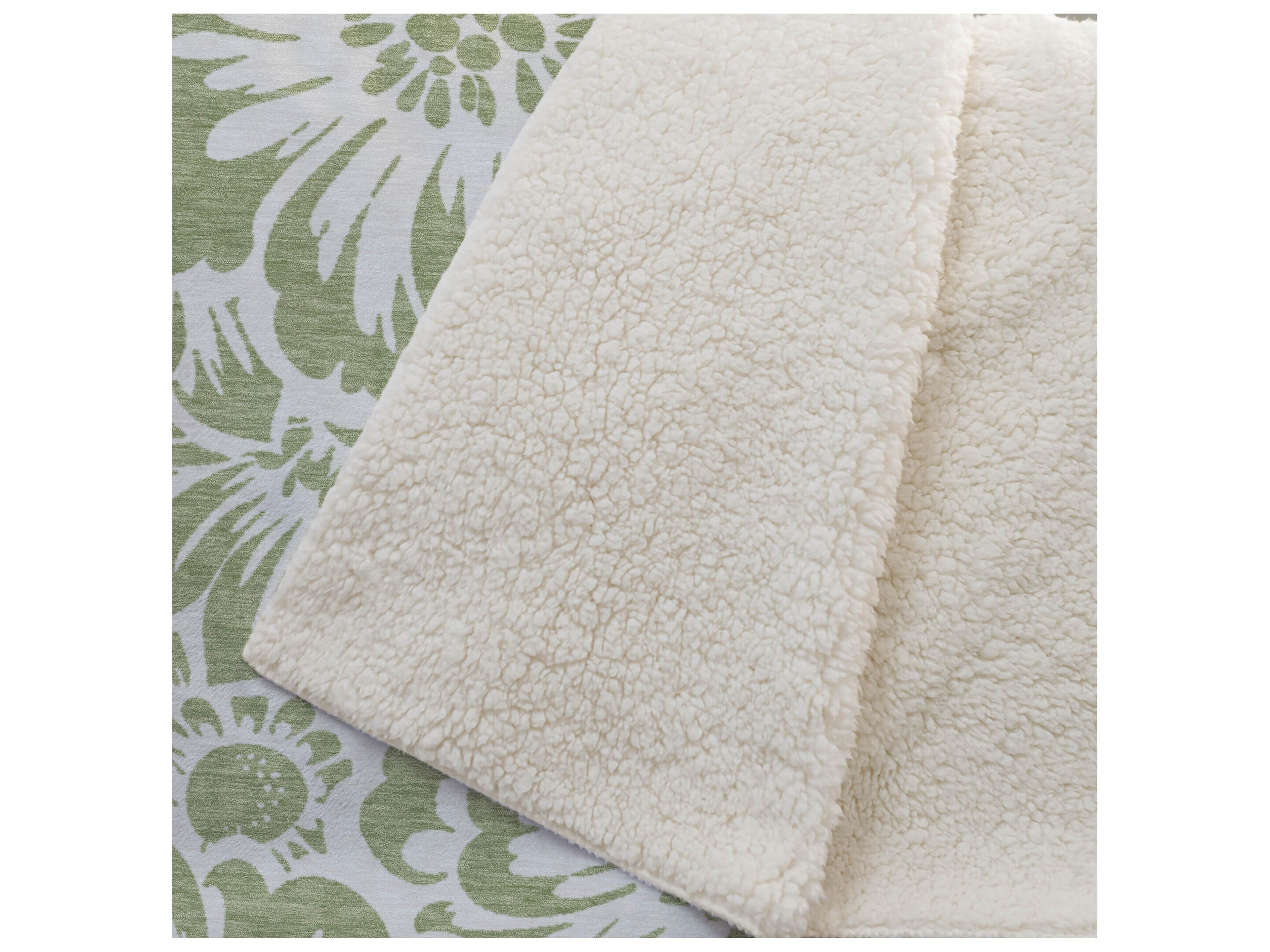 Dalyn Sherpa Green Polyester Throw