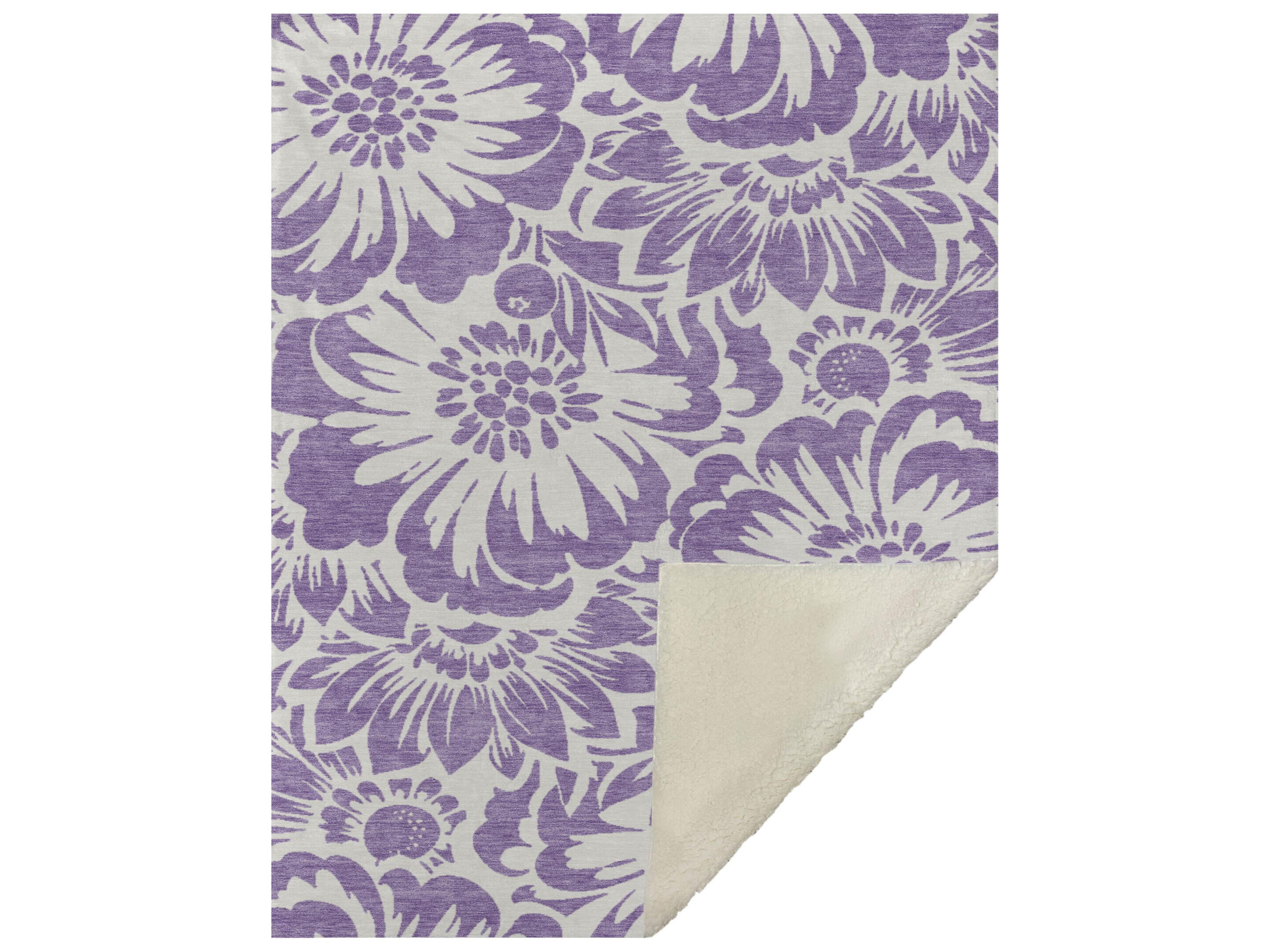 Dalyn Sherpa Purple Polyester Throw