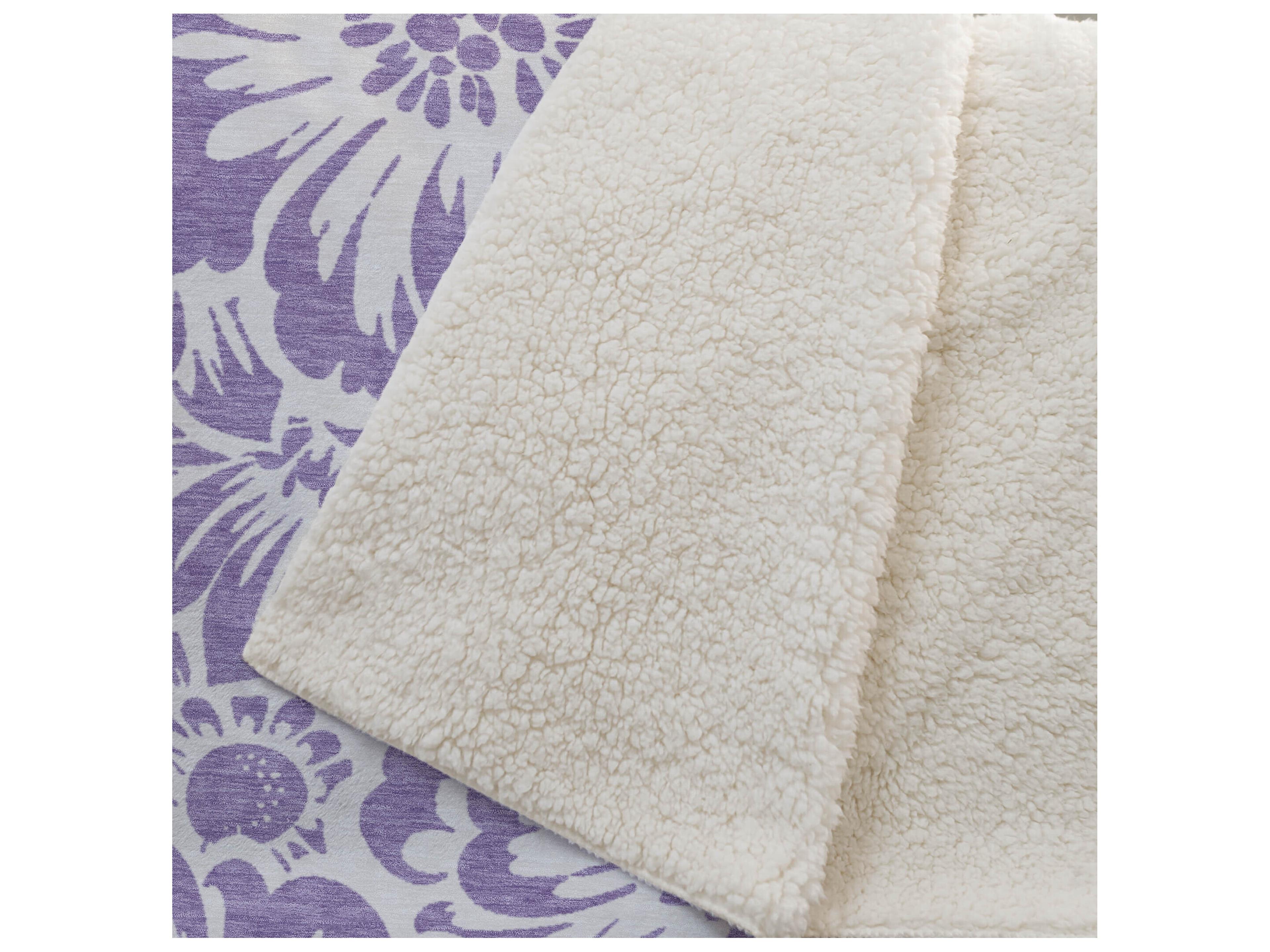 Dalyn Sherpa Purple Polyester Throw