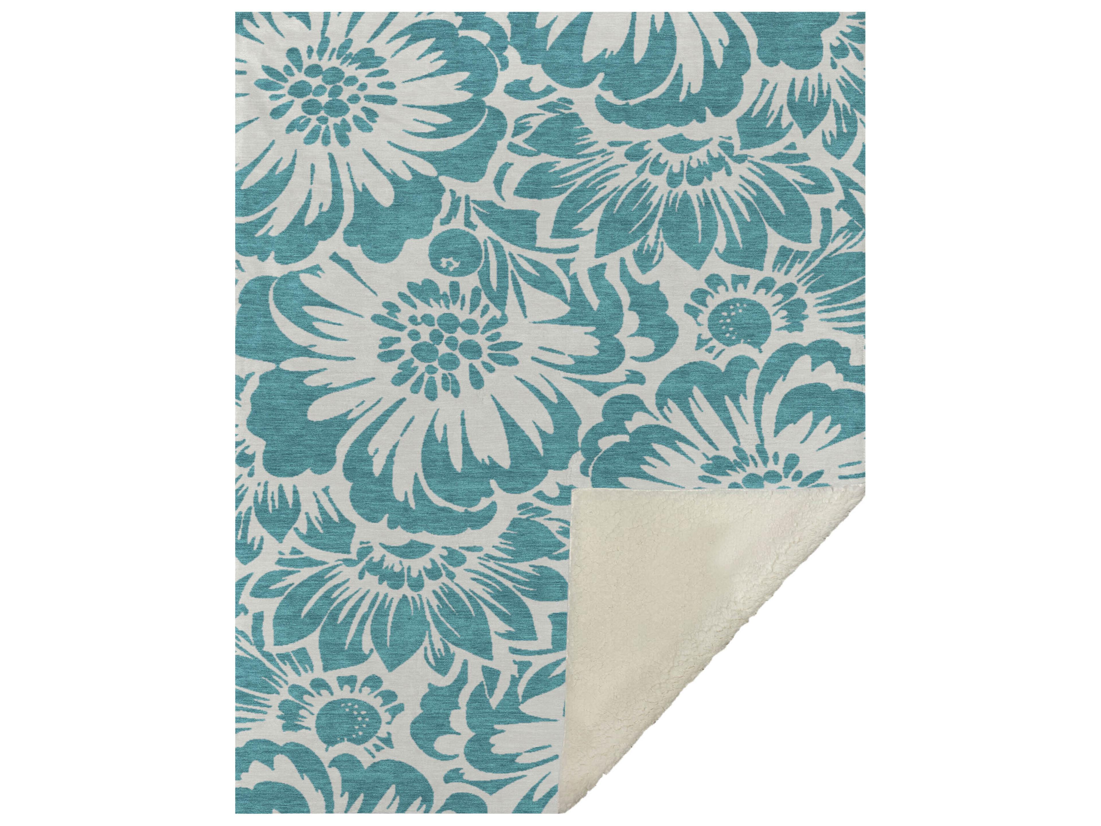 Dalyn Sherpa Teal Polyester Throw